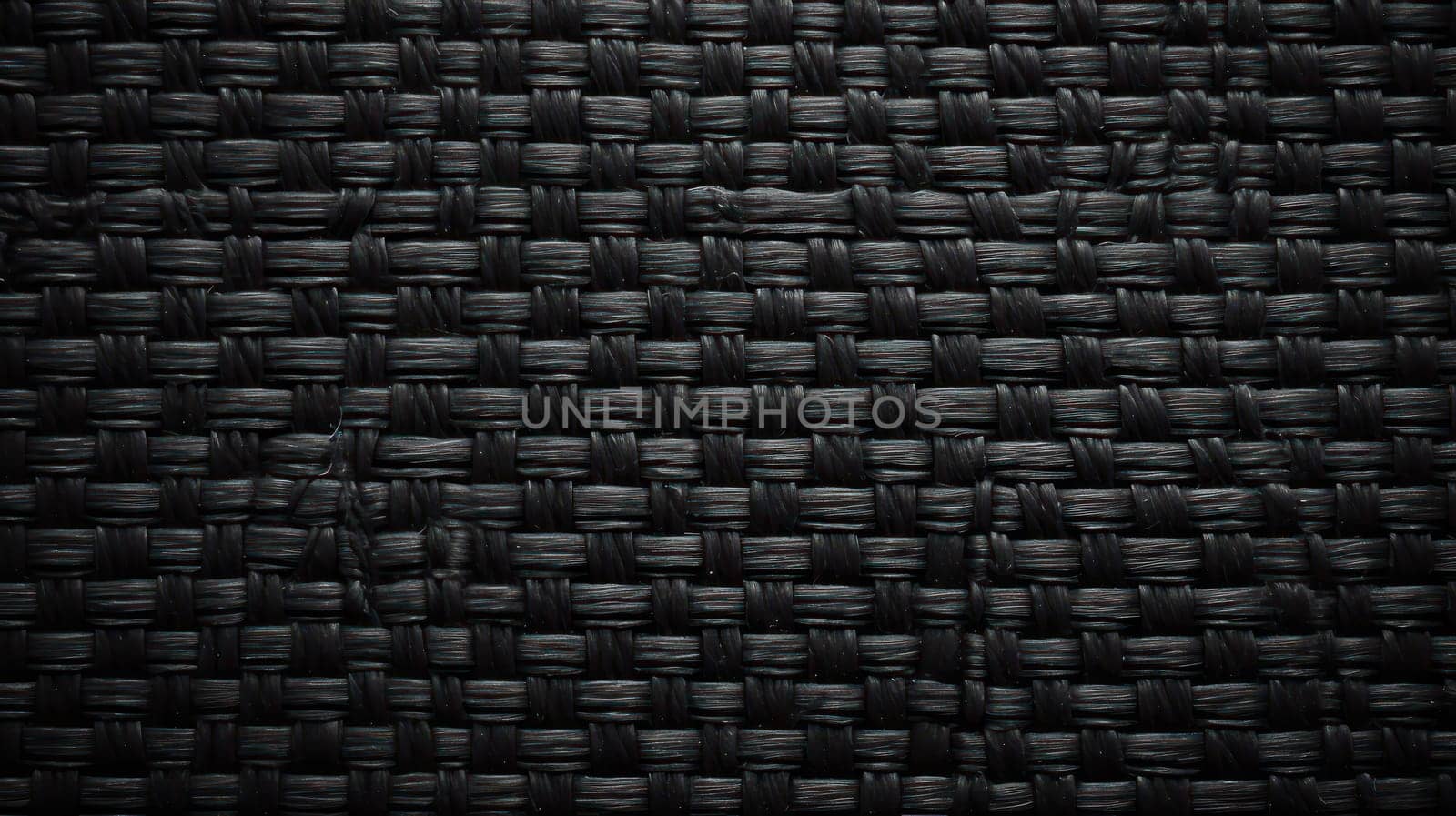 This macro photograph captures the intricate details of a carbon black textile material with a wicker pattern. Shot from a top view, the image showcases the unique texture of the material, with its dark hues and mesmerizing pattern. The photograph has been beautifully color graded and showcases hyper-realistic details, thanks to its high resolution and the use of advanced techniques such as ray tracing and global illumination. Whether used for editorial photography, CGI, or VFX, this image is sure to captivate viewers and inspire creativity.