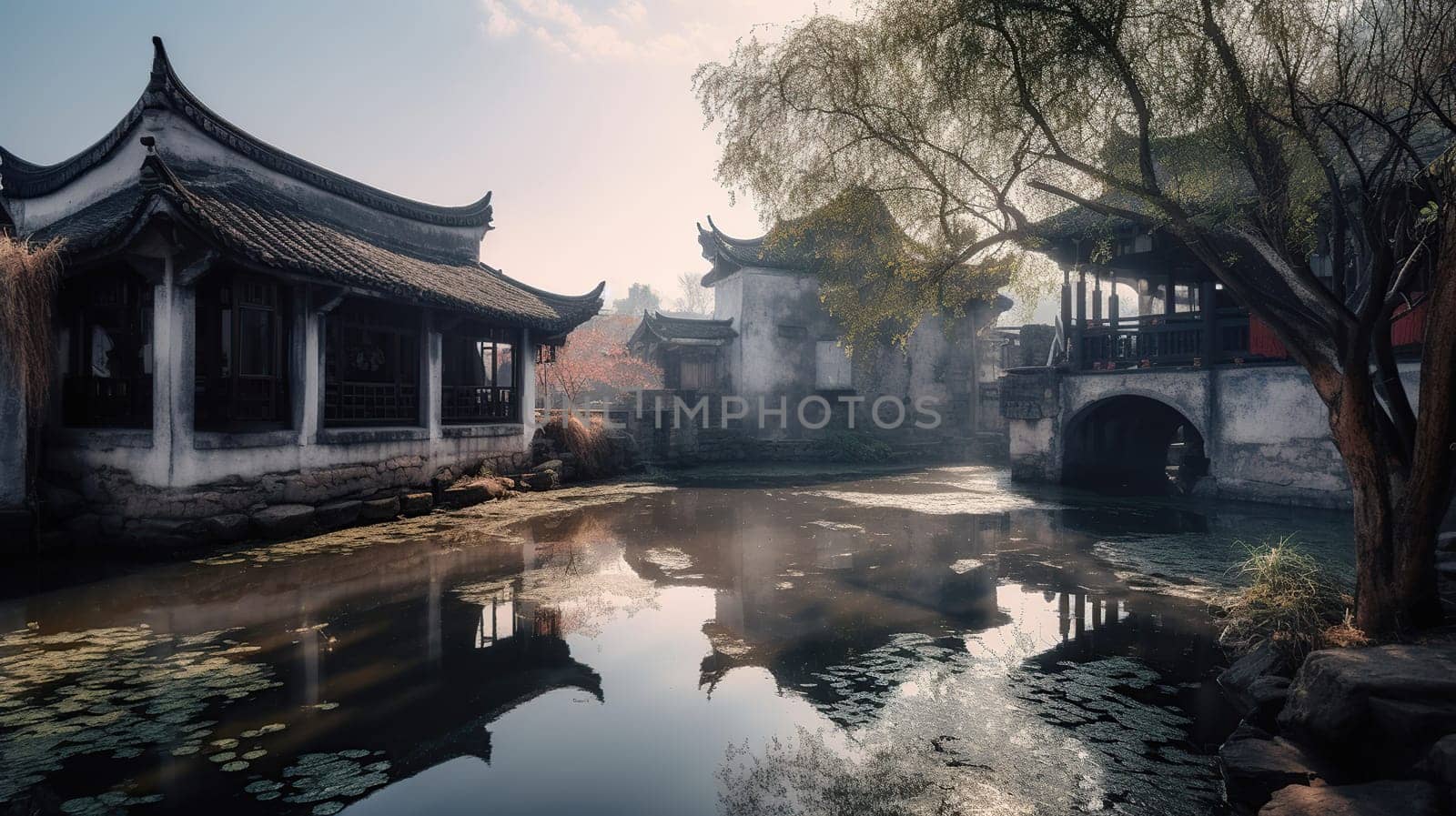 Wonderland on Earth, Xanadu, Jiangnan Ancient Town, generative ai