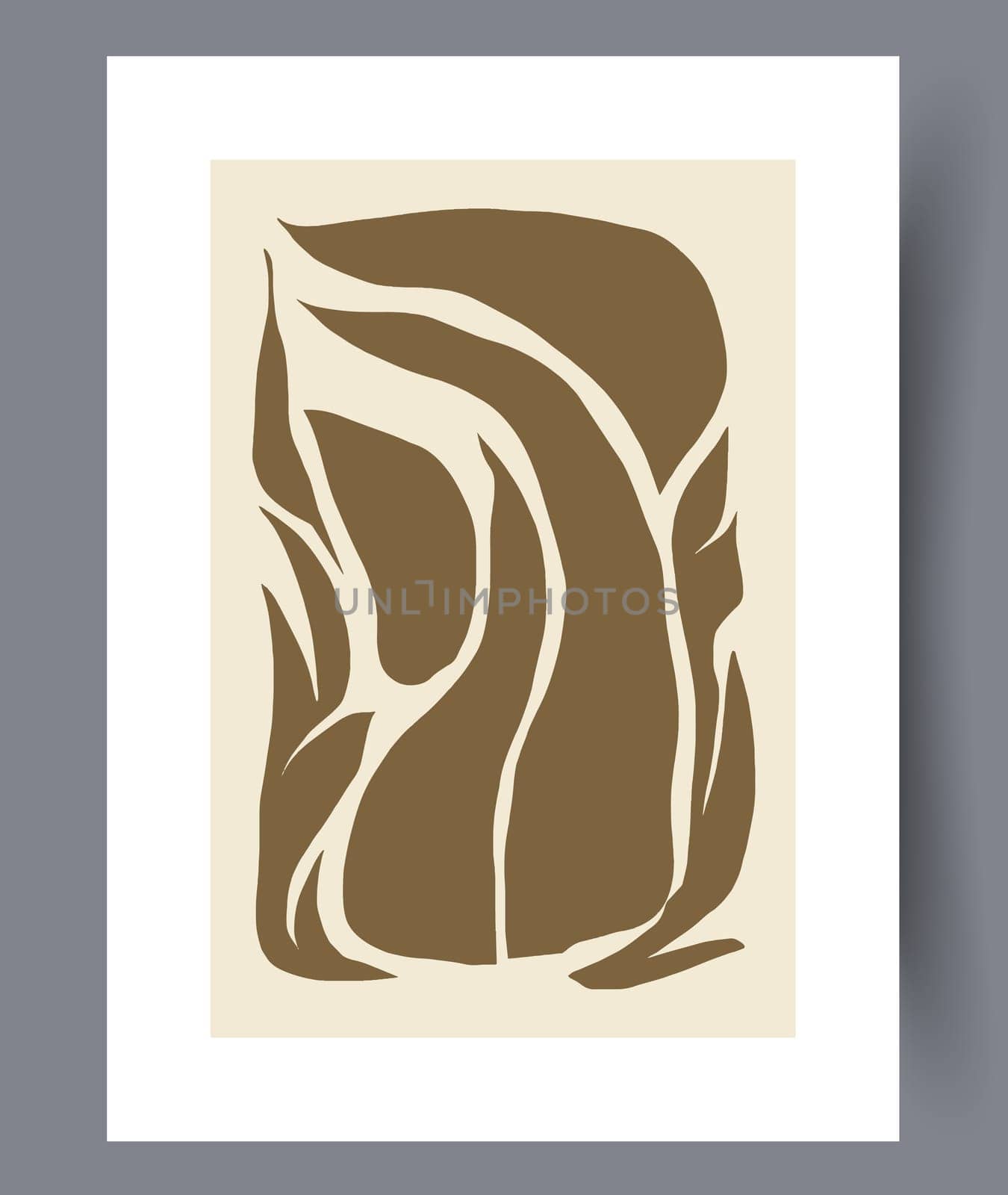 Still life flower nordic plant wall art print. Printable minimal abstract flower poster. Contemporary decorative background with plant. Wall artwork for interior design.