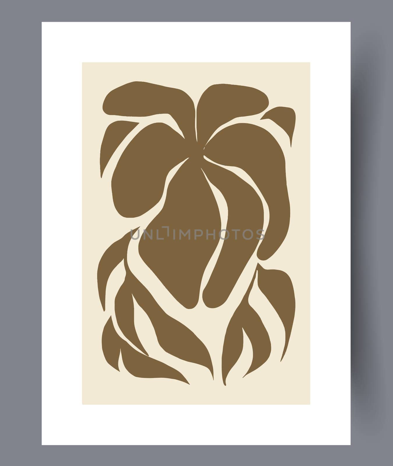Still life flower nordic plant wall art print. Printable minimal abstract flower poster. Contemporary decorative background with plant. Wall artwork for interior design.