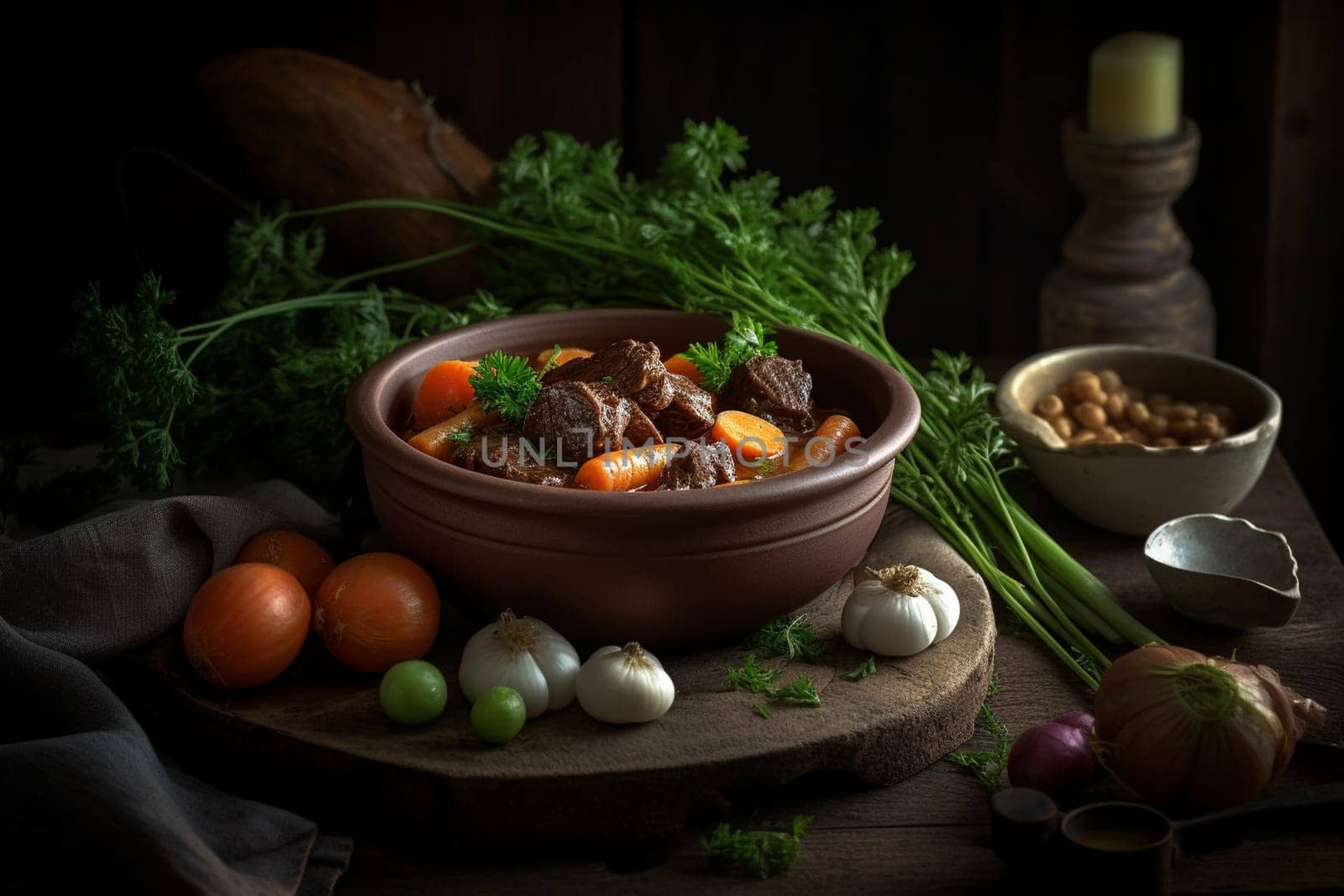 A hearty beef stew with vegetables (generative AI)