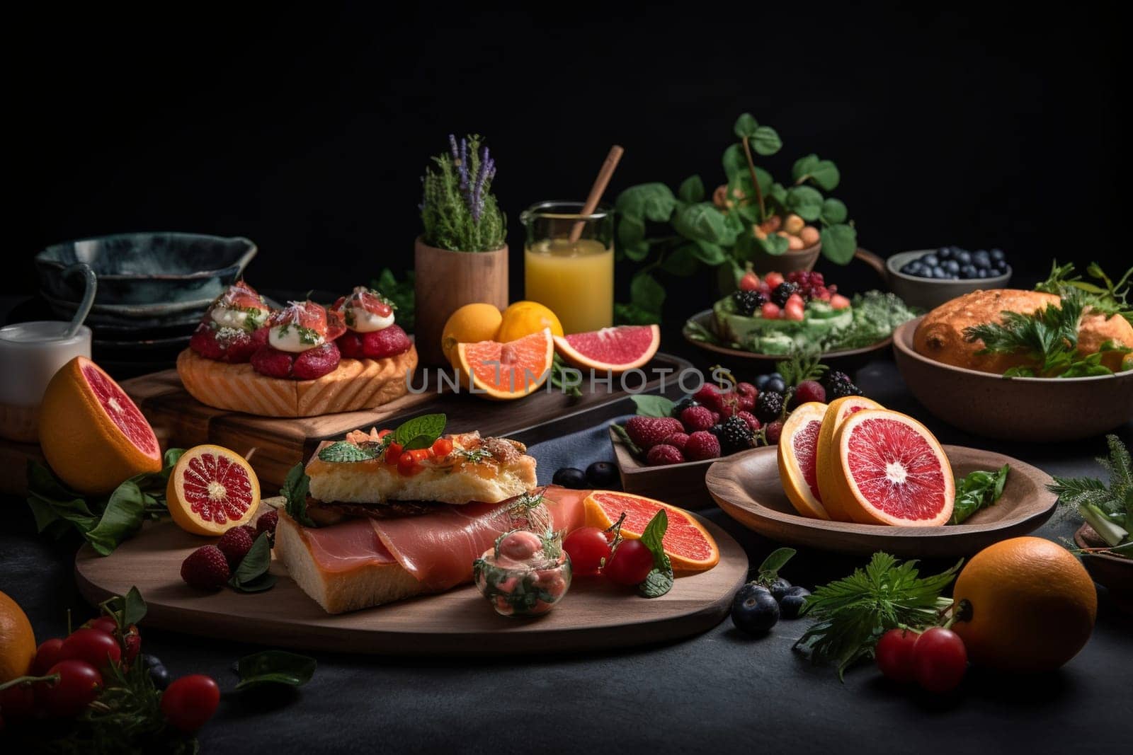 Get energized with our healthy buffet that’s perfect for fueling your workout. All located within a modern gym for your convenience! (generative AI)
