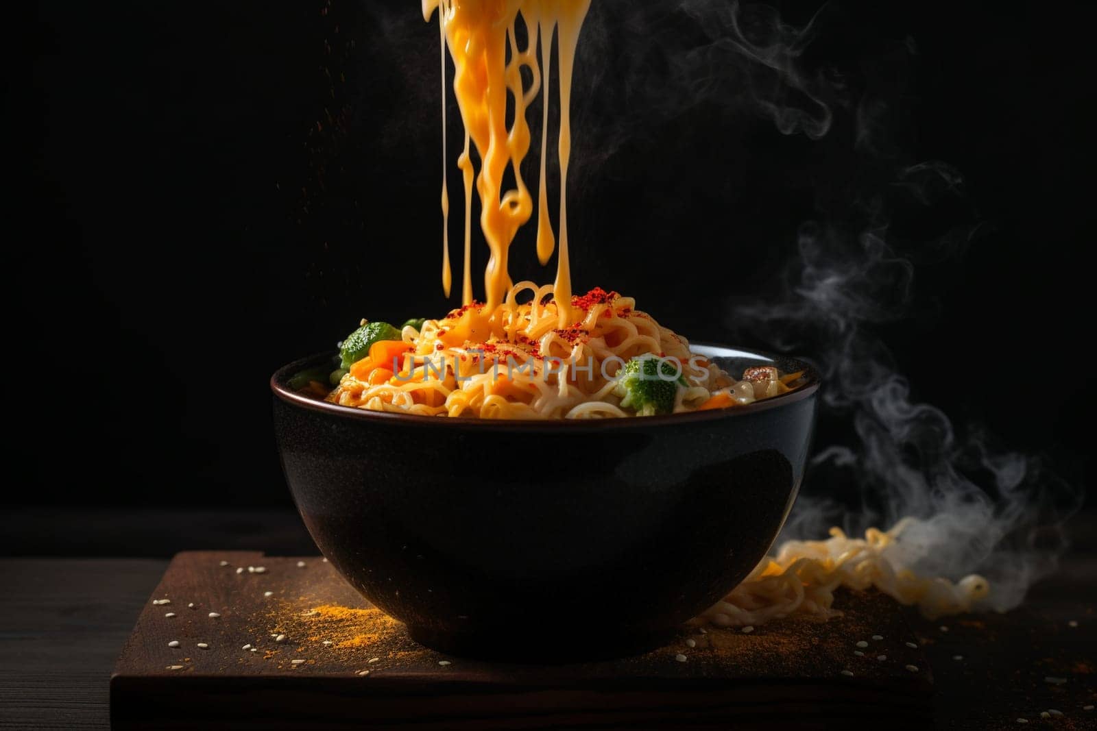 Warm yourself up with this hot and spicy bowl of ramen (generative AI)