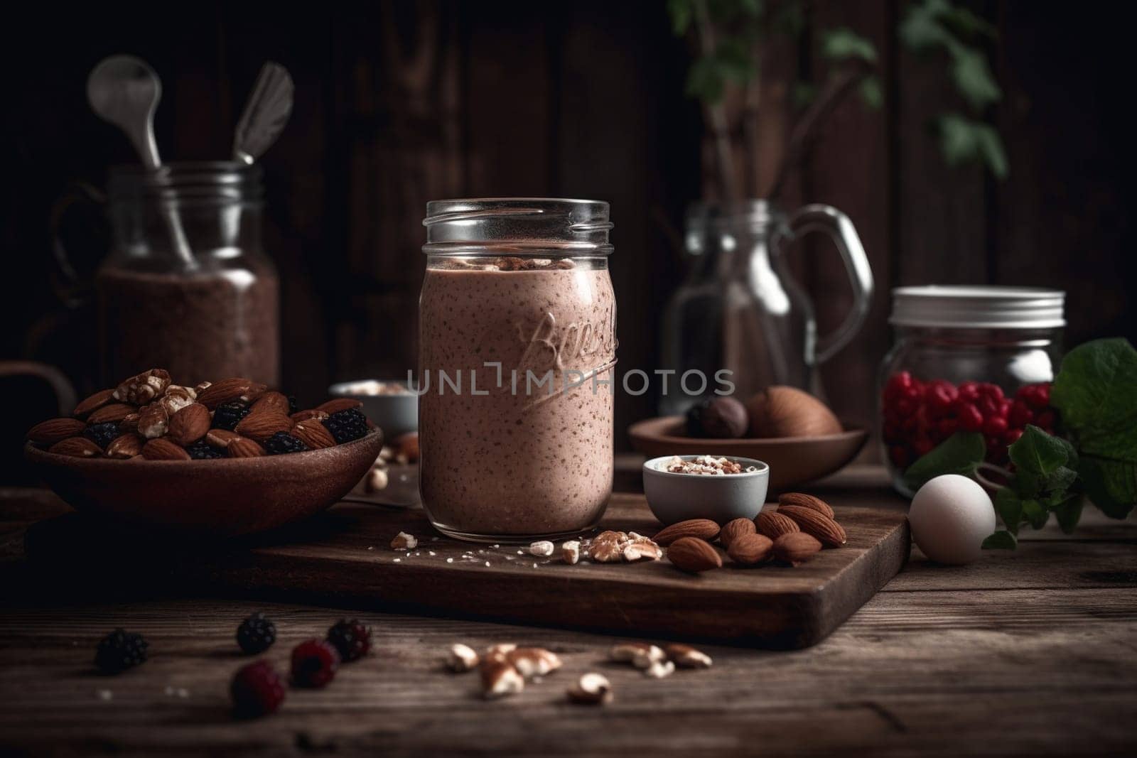Filling protein shake after a workout (generative AI)