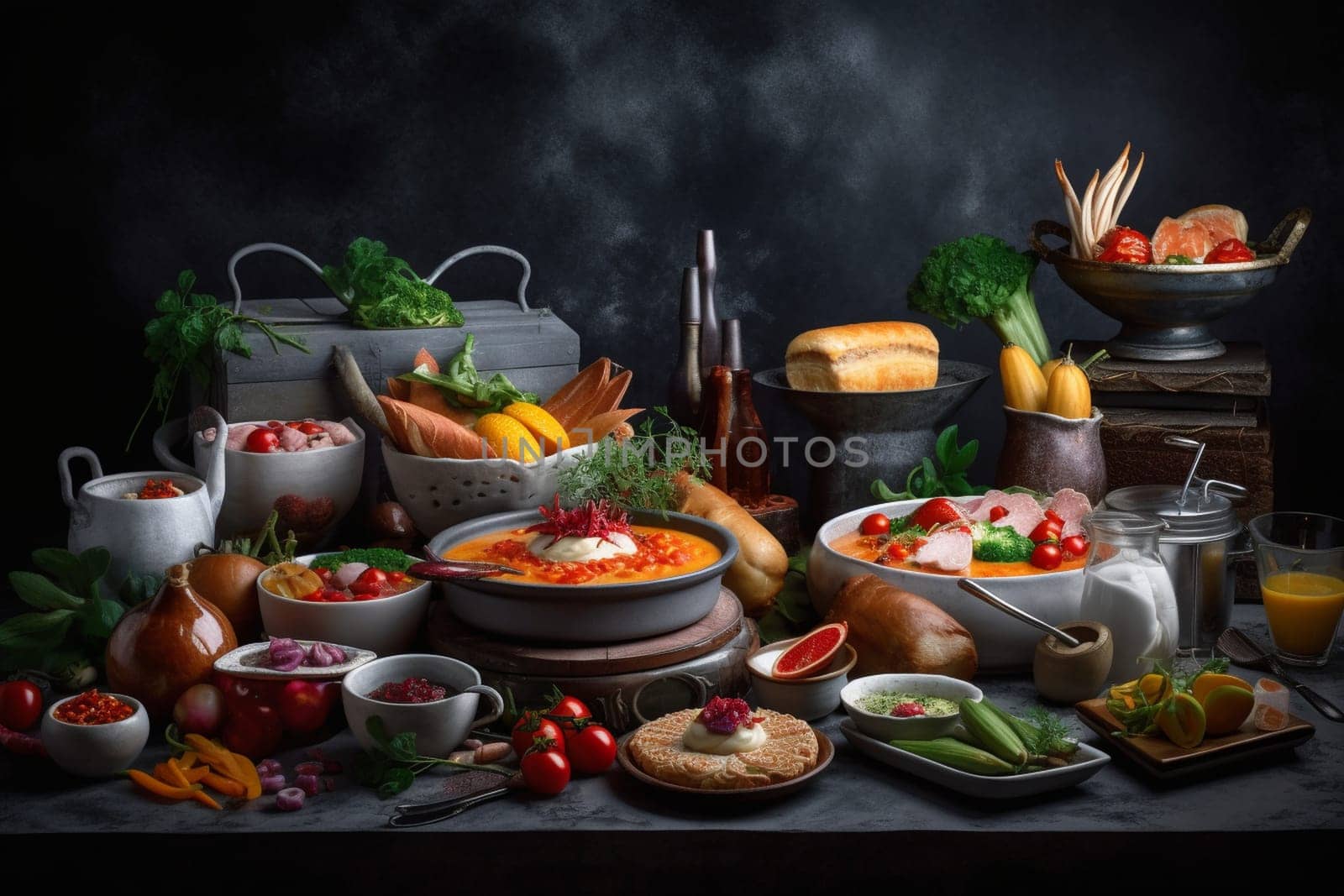 Satisfy your cravings with a world of flavors at our international cuisine buffet. We’re located in a bustling marketplace for the full experience! (generative AI)