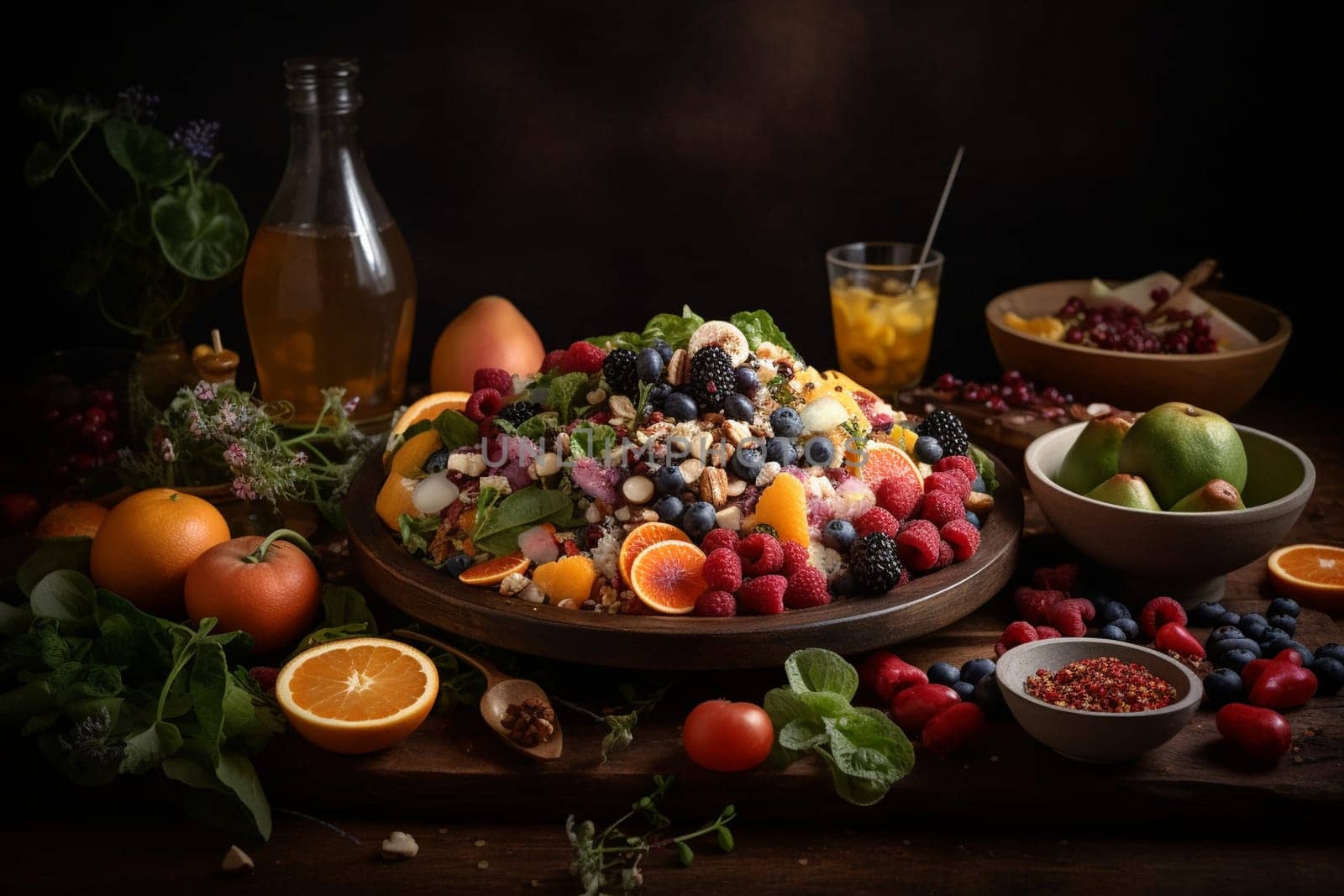 Fuel your body with a healthy salad bar buffet after your workout at the gym (generative AI)