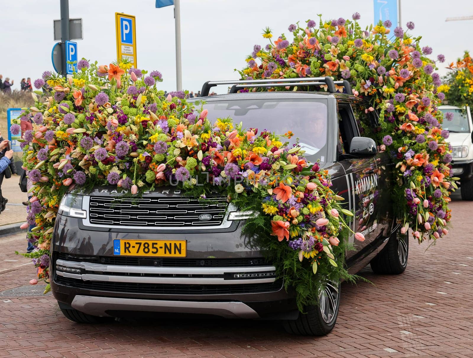 Noordwijk, Netherlands - April 22, 2023: The traditional flowers parade Bloemencorso from Noordwijk to Haarlem in the Netherlands.