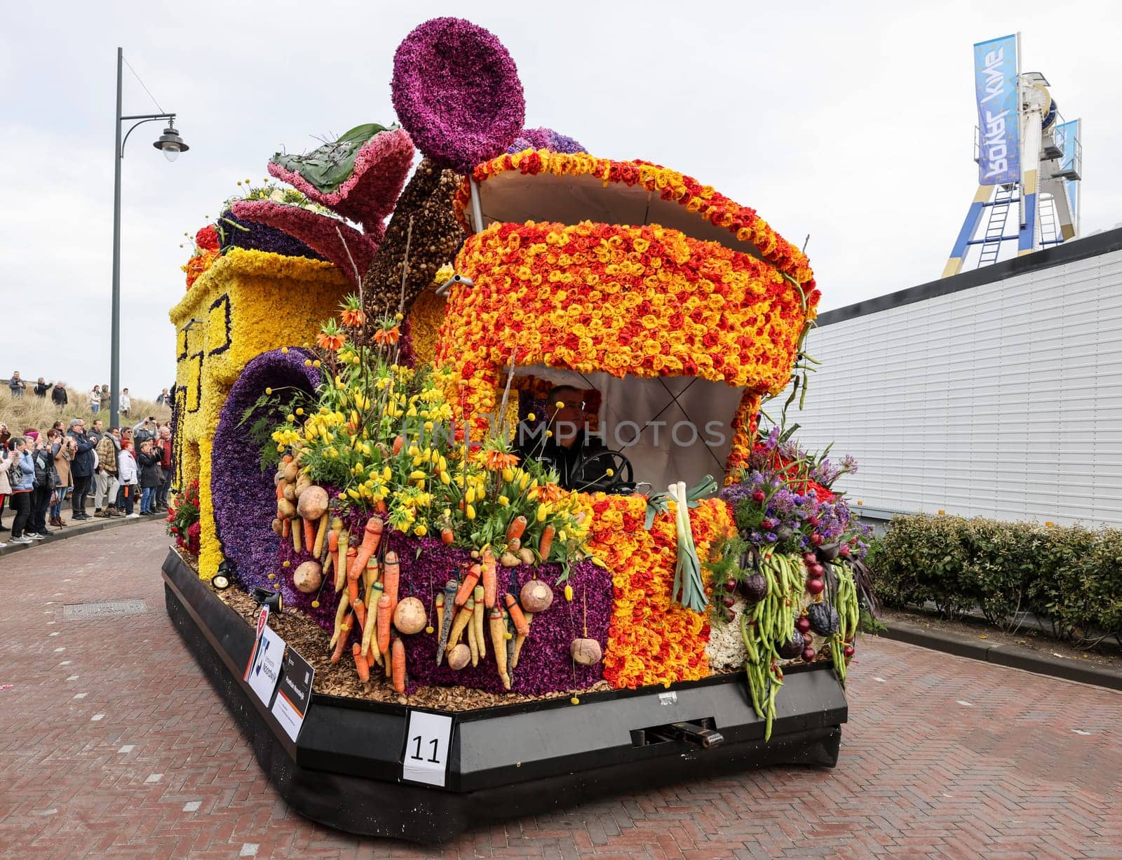 Noordwijk, Netherlands - April 22, 2023: The traditional flowers parade Bloemencorso from Noordwijk to Haarlem in the Netherlands.