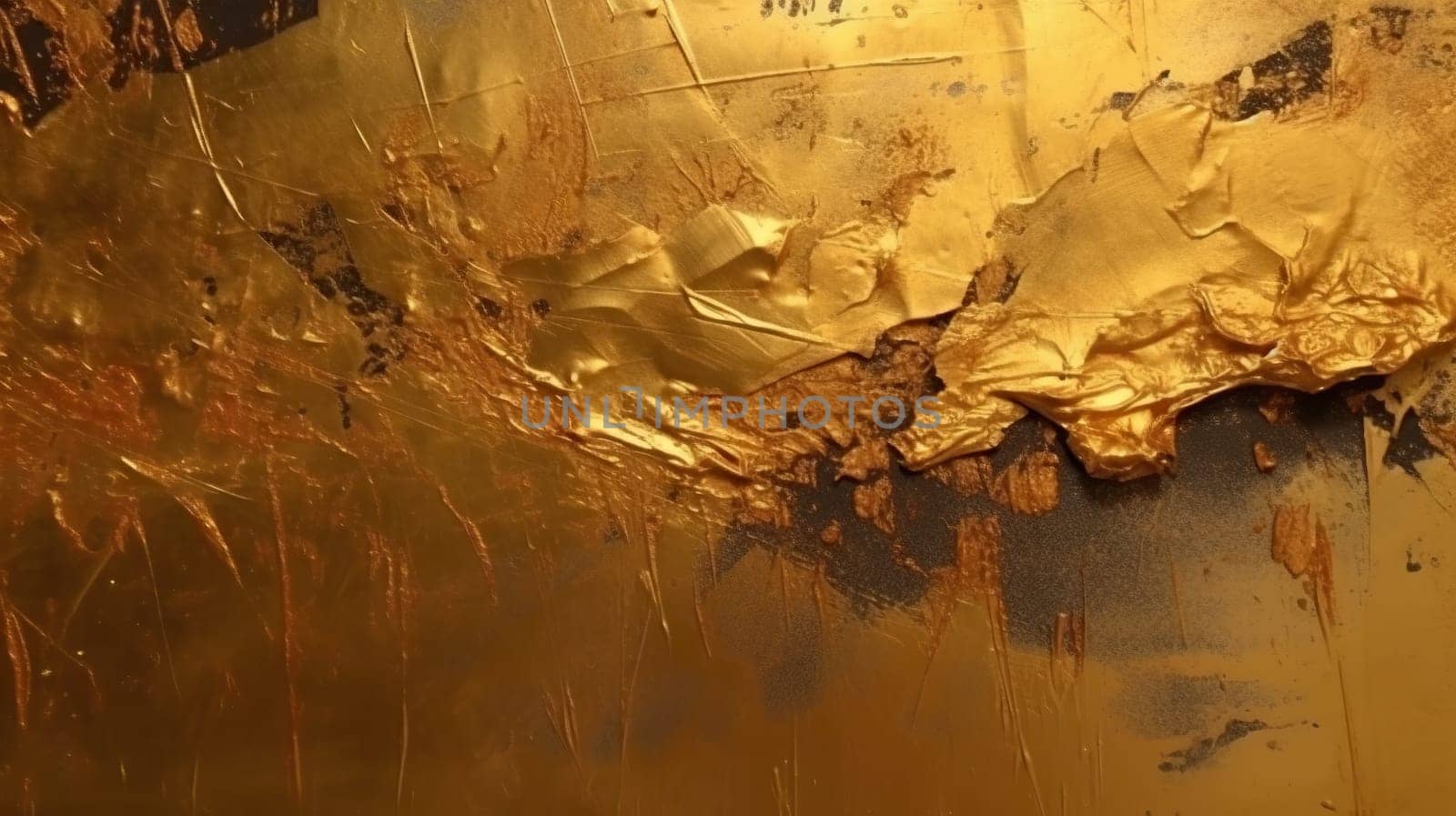 Grunge golden wall - Generative AI - AI generated