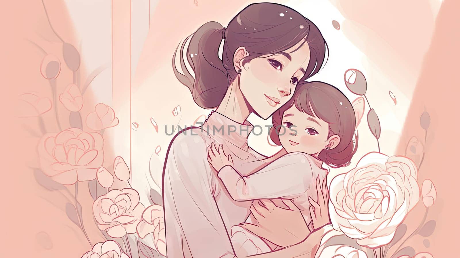 Mother's day flat design, Generative AI, AI generated