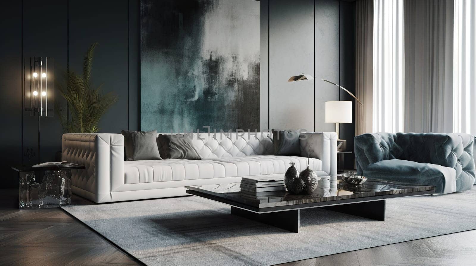 Luxurious Living-room interior - Generative AI - AI generated