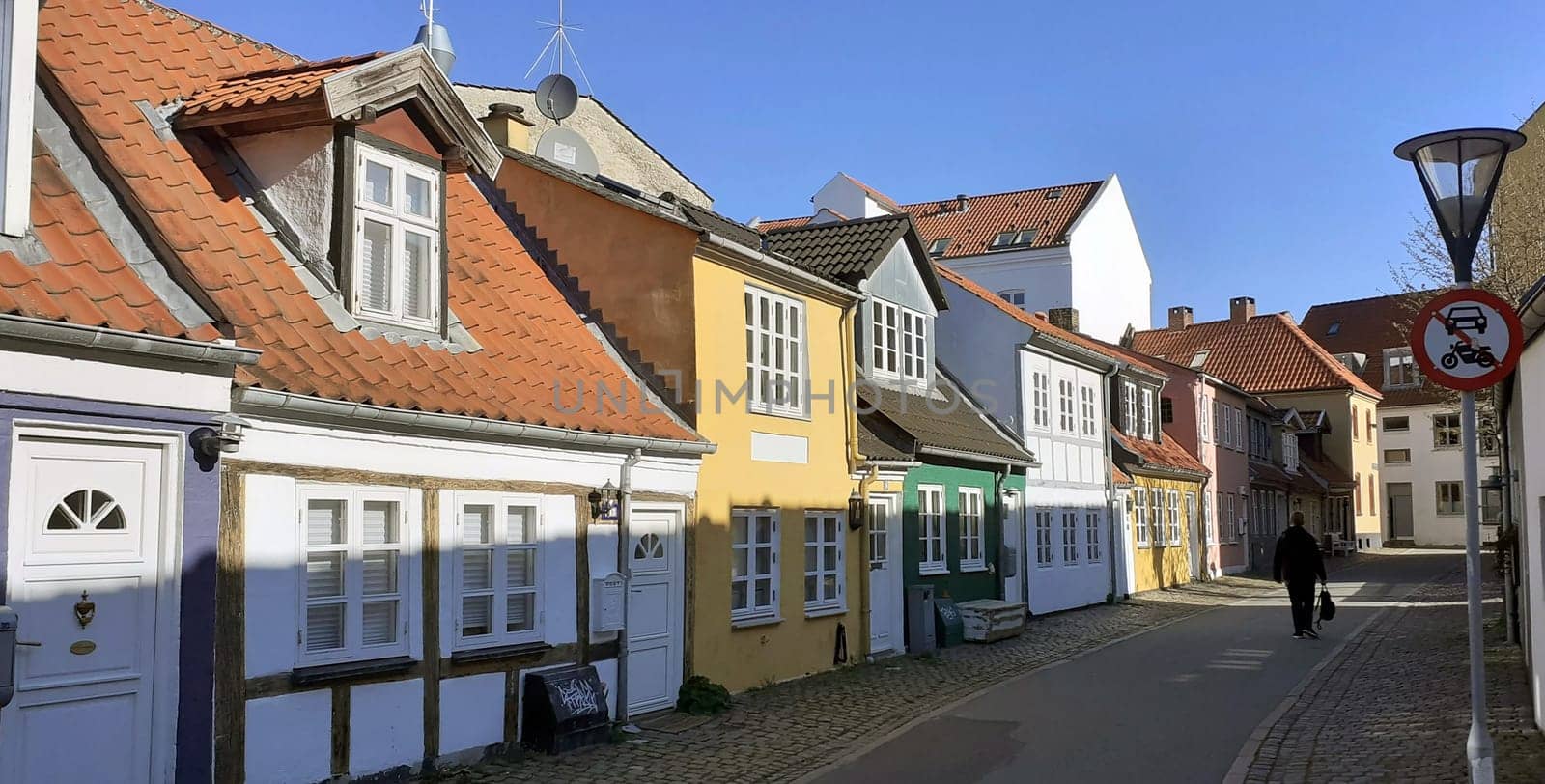 Colored houses in Aalborg , Denmark