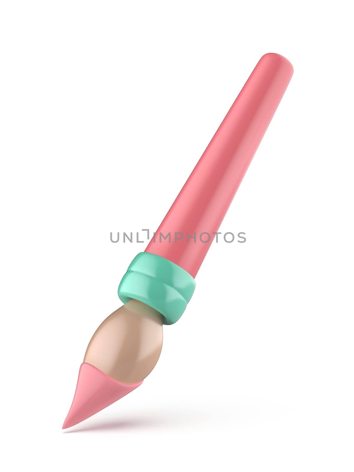 Simple paintbrush on white background