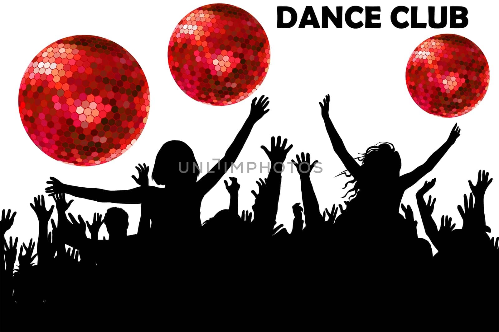 Cheerful crowd of people dancing