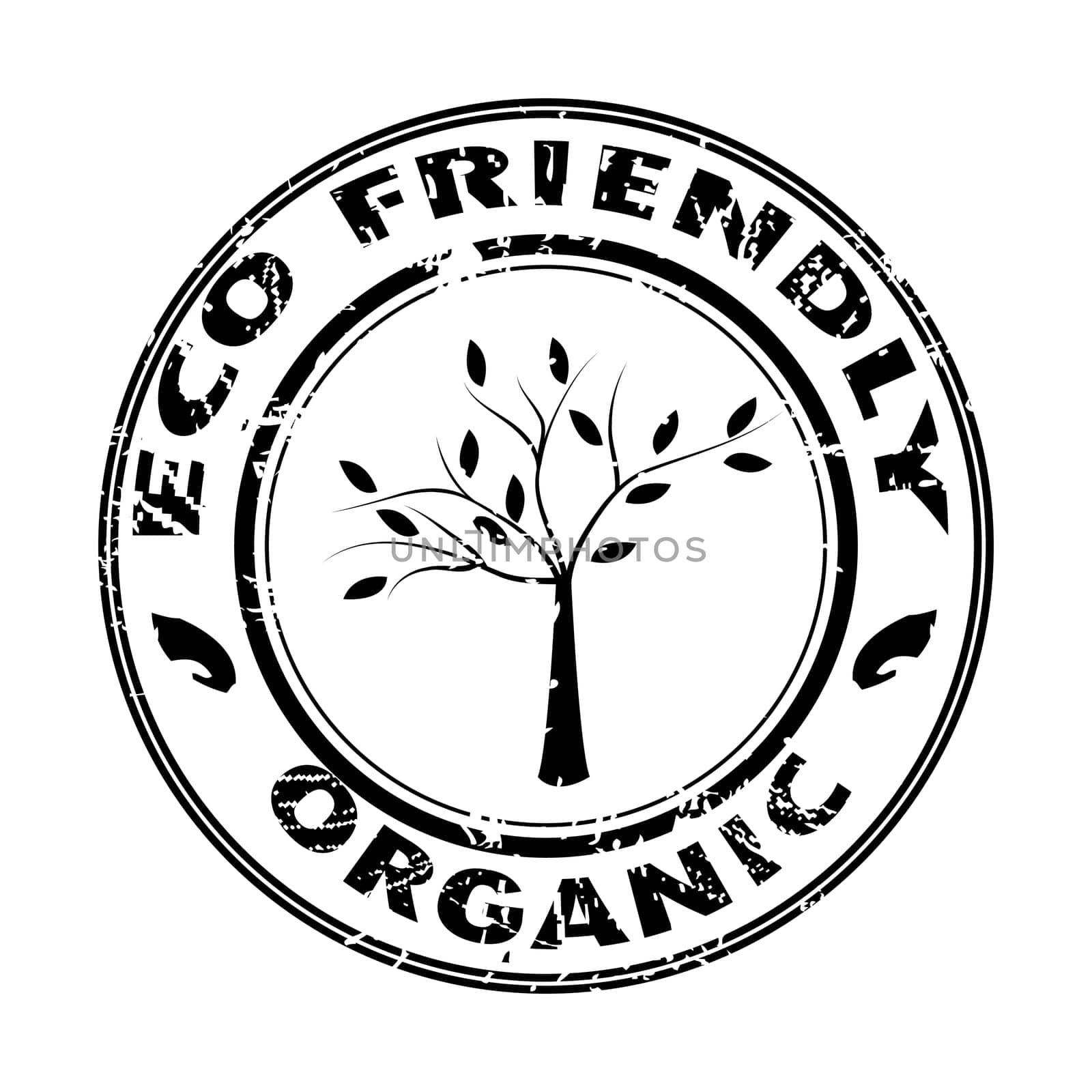 Organic and Eco Friendly stamp with a tree
