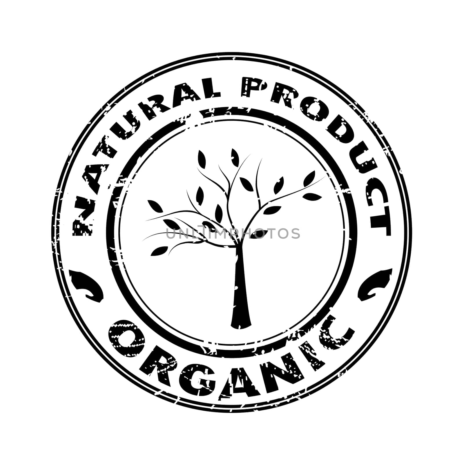 Organic and Eco Friendly stamp with a tree