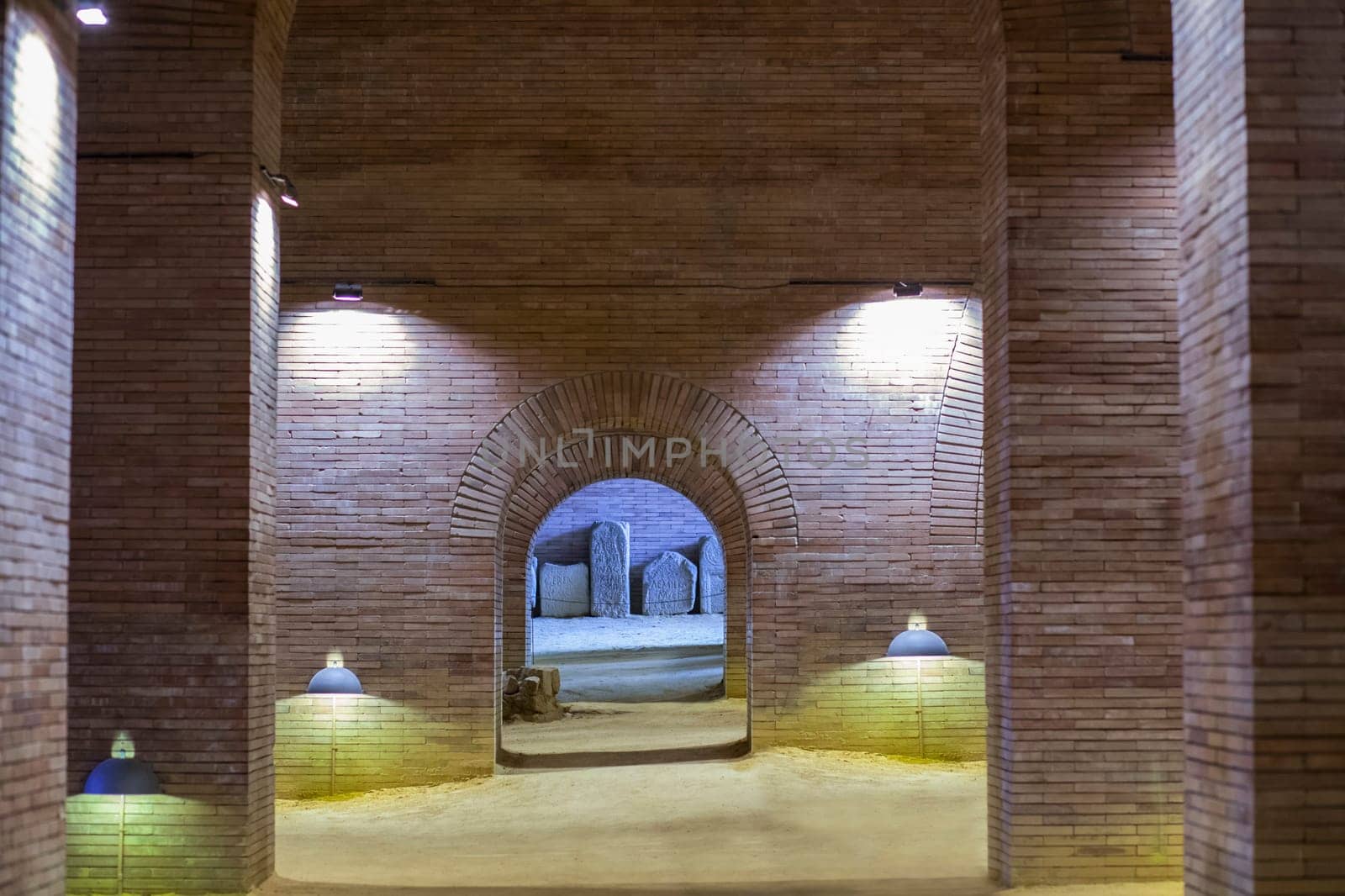Merida, Spain - Sept 4th, 2018: National Museum of Roman Art in Merida, Spain. Crypt