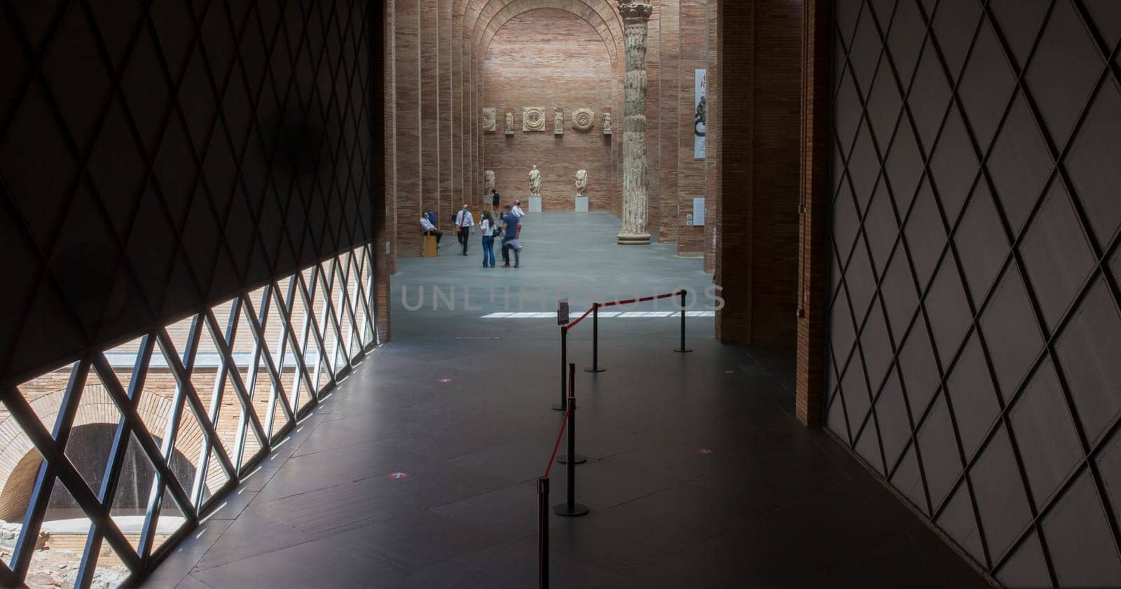 Merida, Spain - May 23th, 2021:. National Museum of Roman Art in Merida, Spain. Main hall entrance