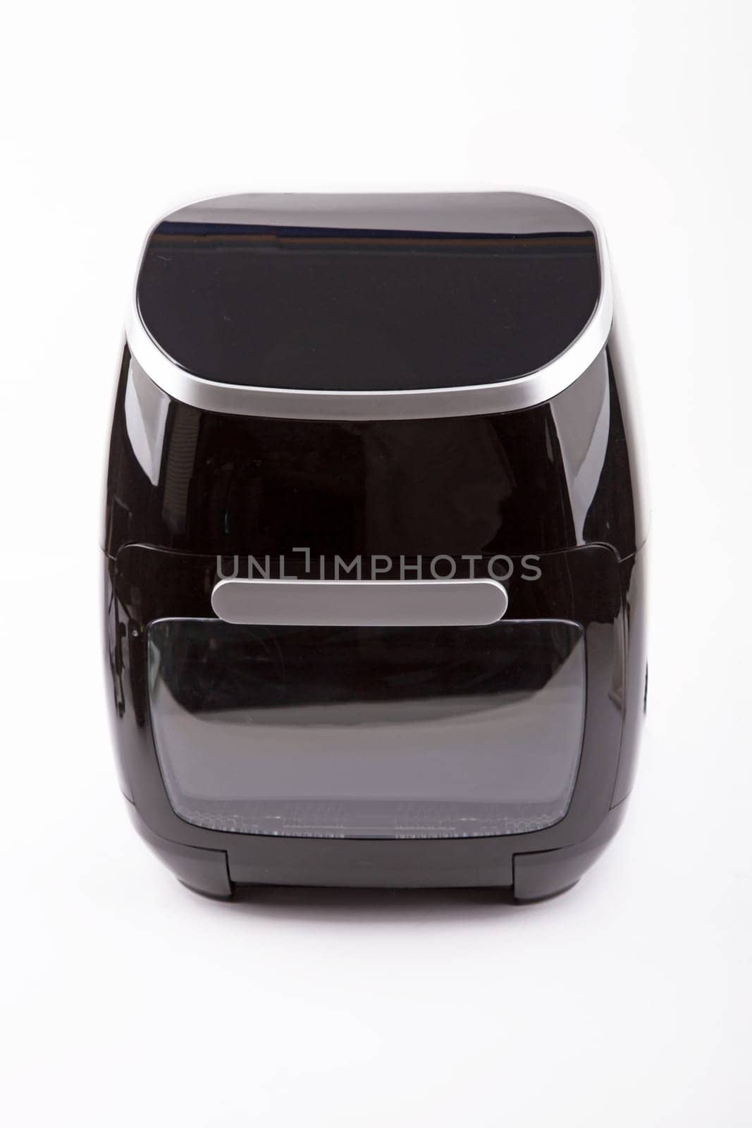 Modern black Airfryer isolated over white background