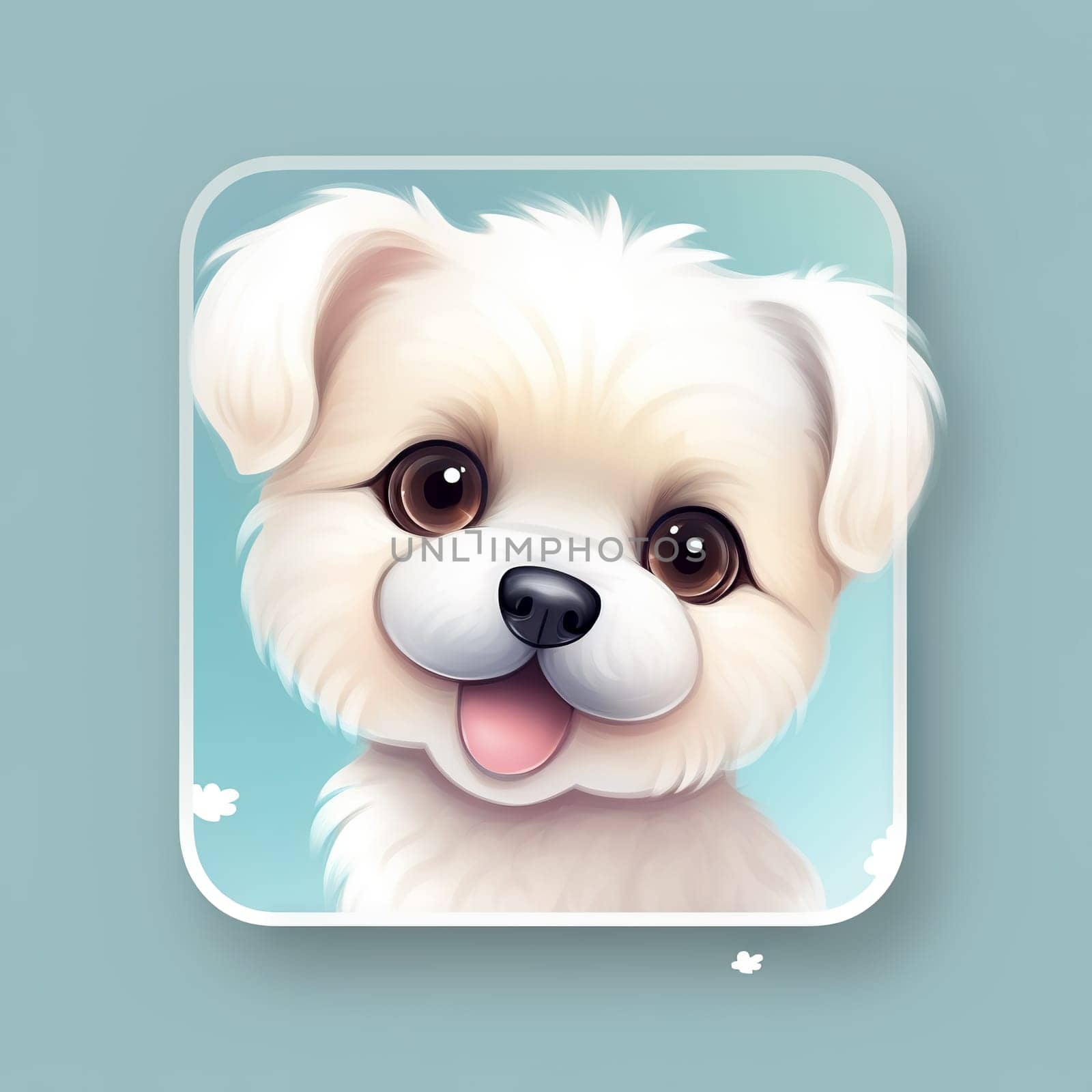 Cute little dog, ios style icon - Generative AI, AI generated