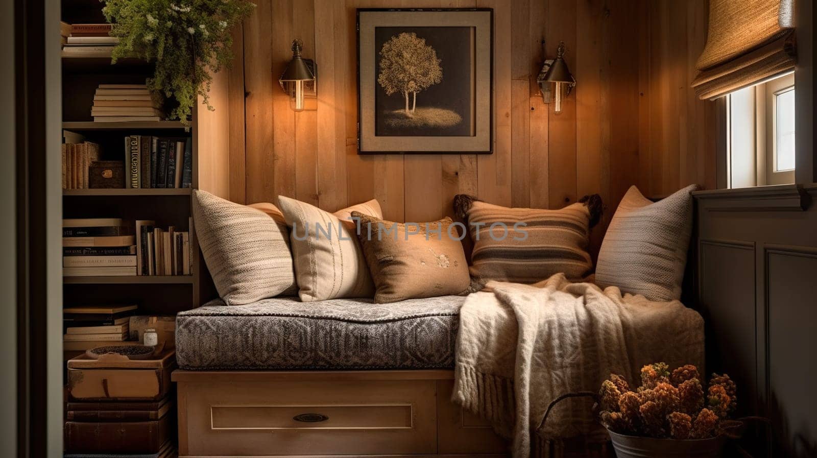 Cozy Reading Nook, generative AI - AI generated
