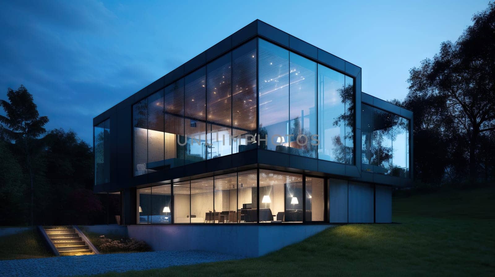 Modern Villa - Generative AI, AI generated
