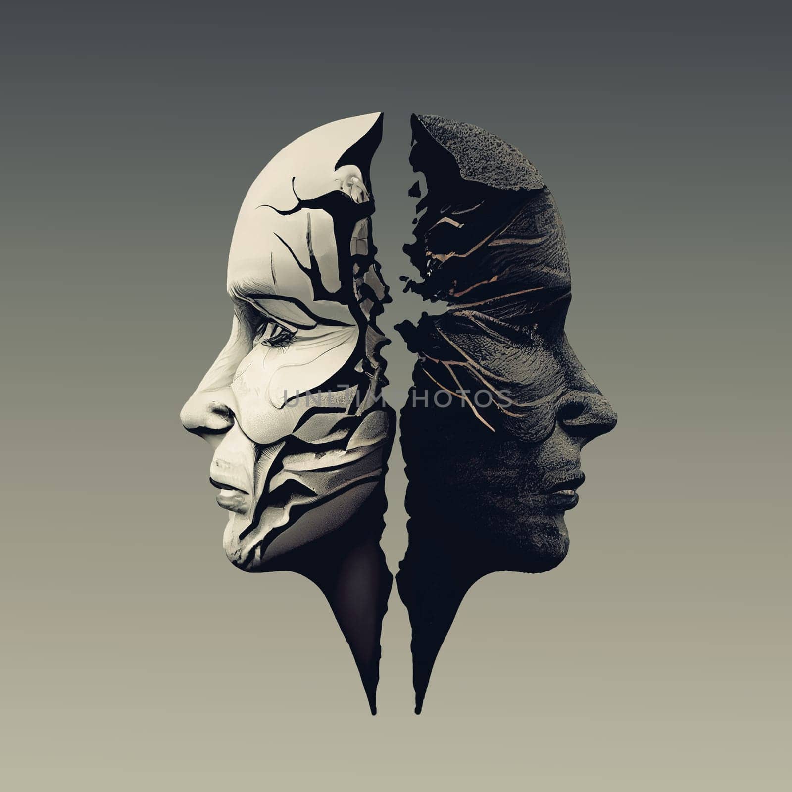 Identity disorder, borderline and Schizophrenia, multiple personality, mental health, transgender and diverse concept, generative AI