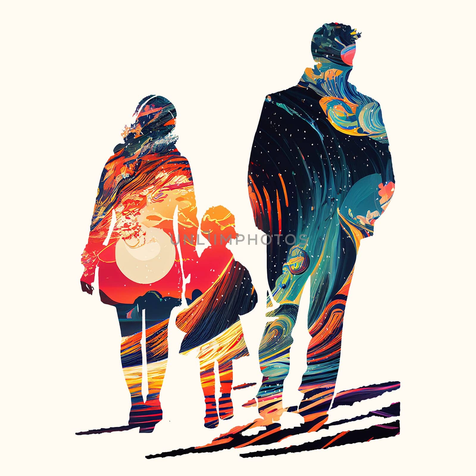 Family life, mother, father and children, parents day, social support, mental health and lifestyle concept, generative AI