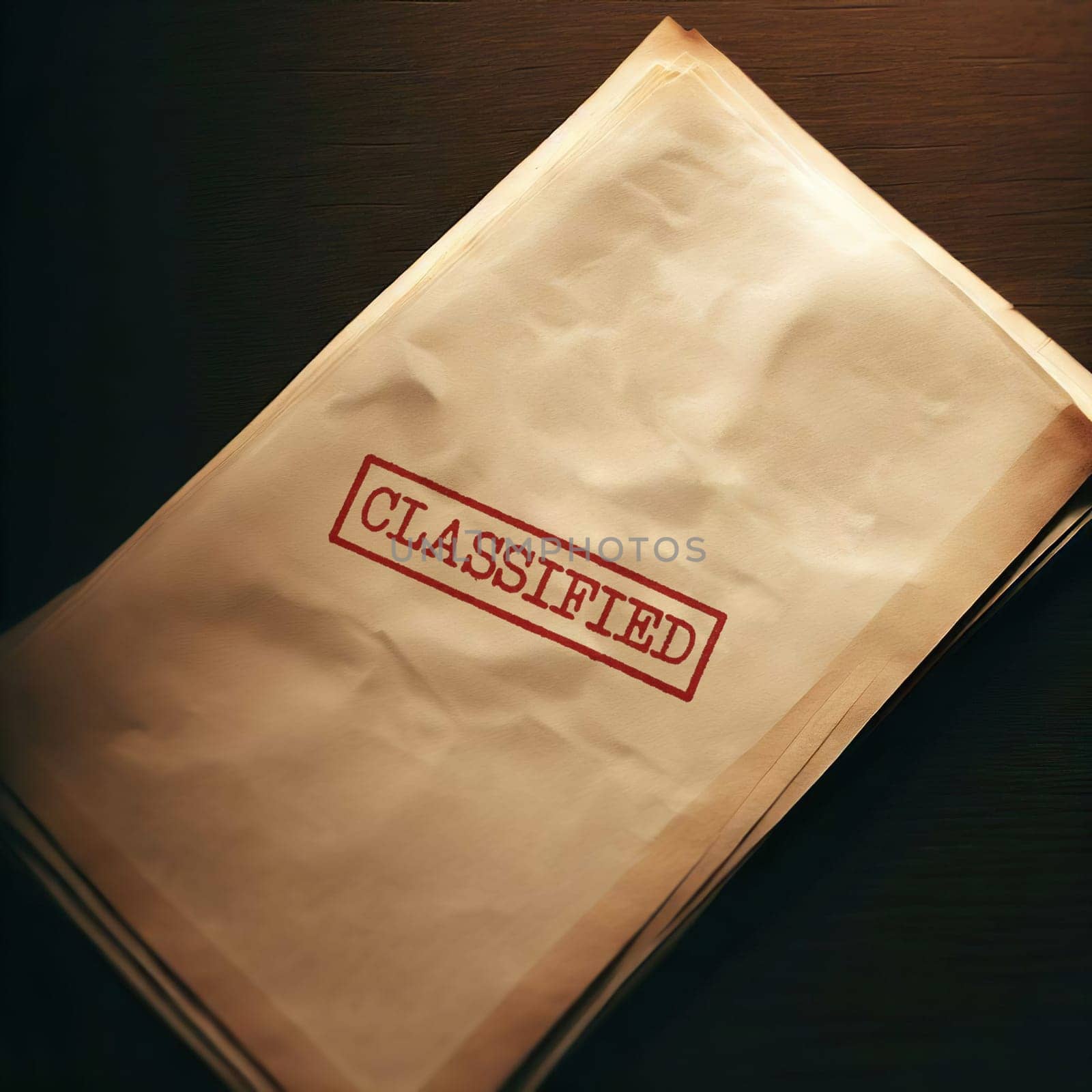 Close up of classified document papers