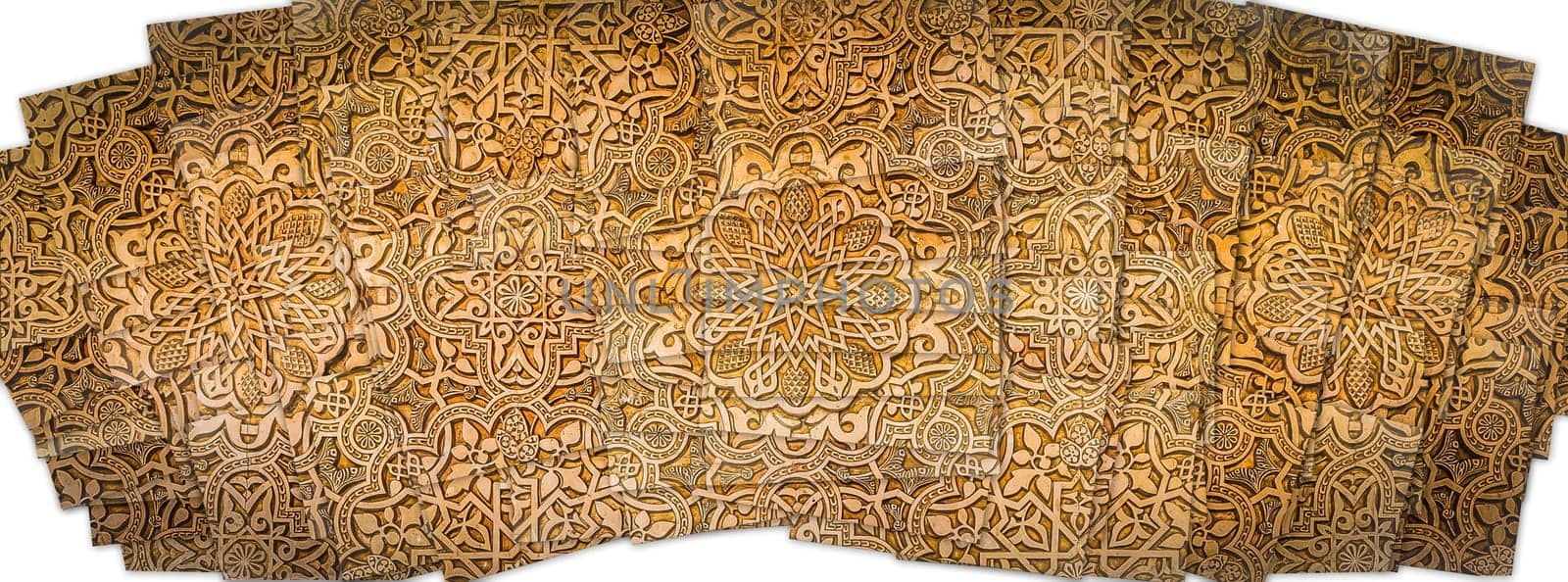 Creative picture of arabic background. Beige arab geometric decoration - retro design