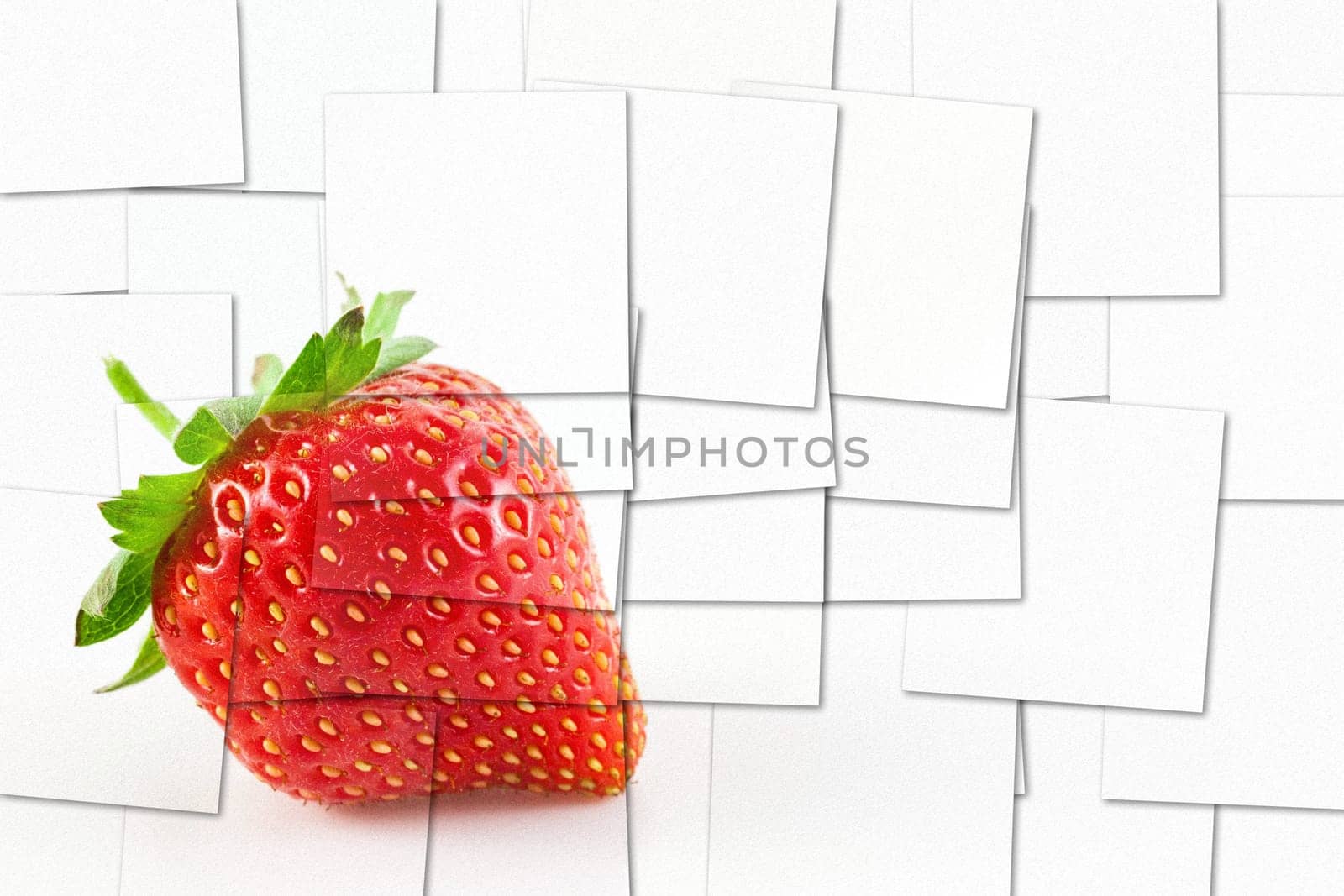 Creative picture of strawberry isolated on white background