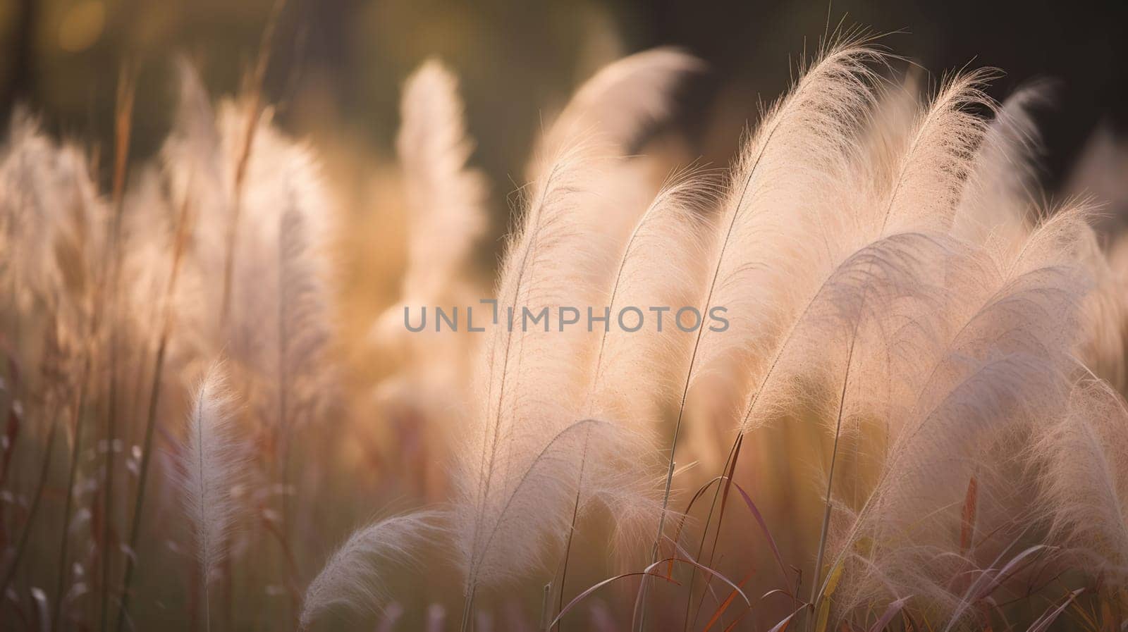 Pampa grass outdoor in light pastel color, generative ai