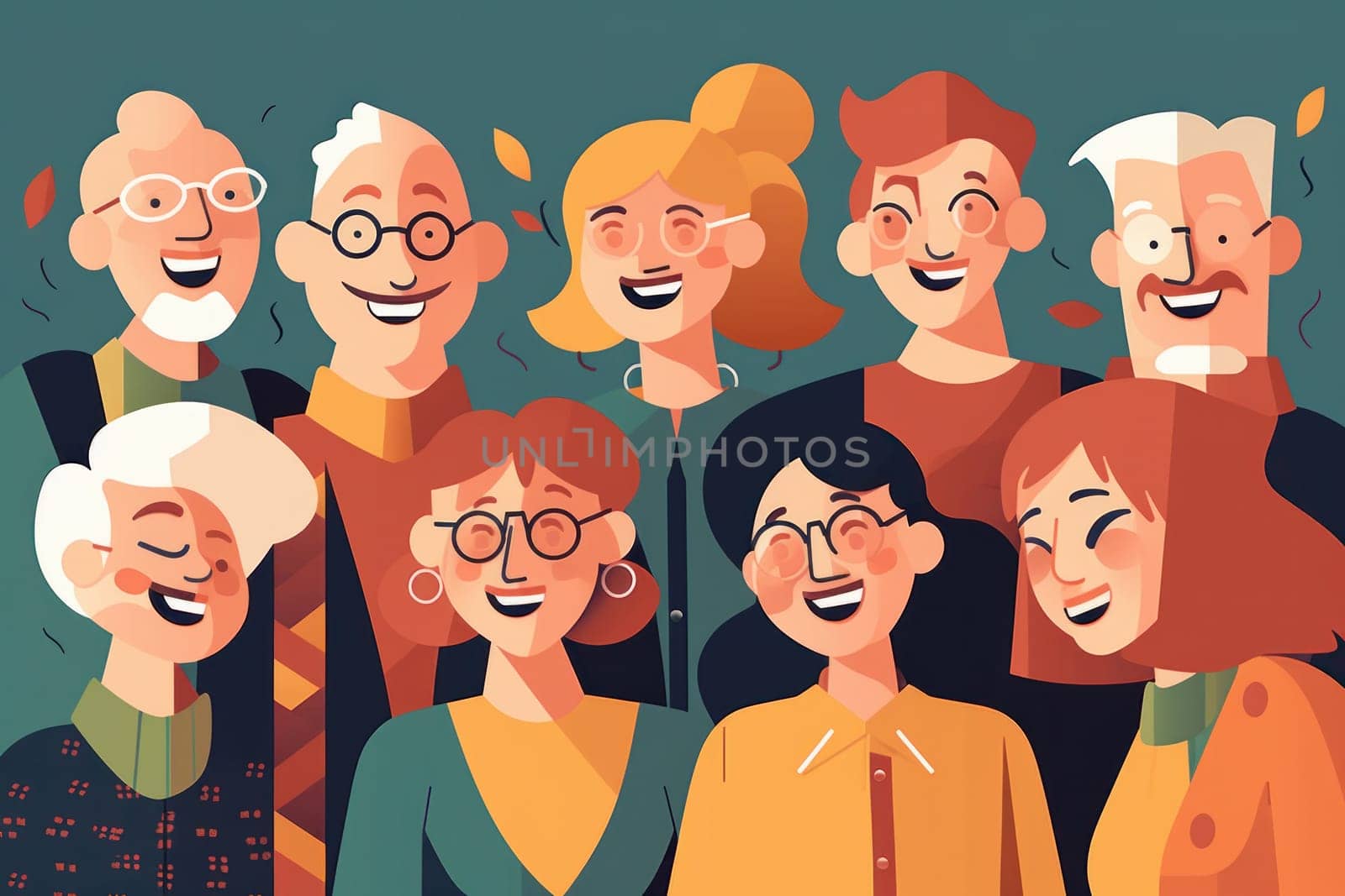 Candid and natural photograph of joyful group of friends laughing and having a good time together. Perfect for capturing the positive emotions of human relationships and communication. AI Generative.