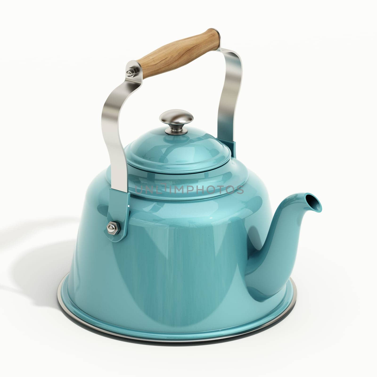Retro teapot isolated on white background. 3D illustration.