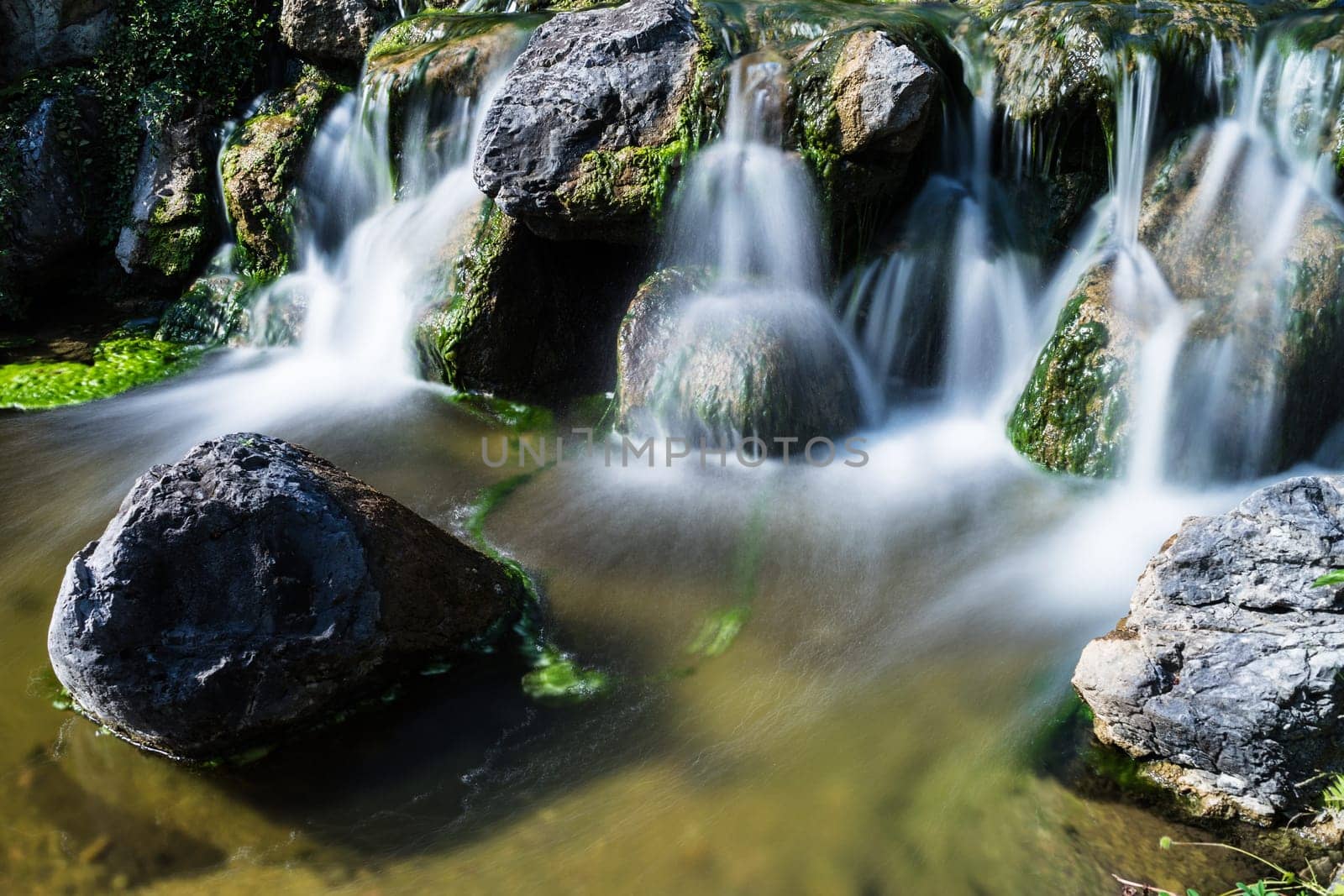 Waterfall Mountain Stream,landscape with blurred water