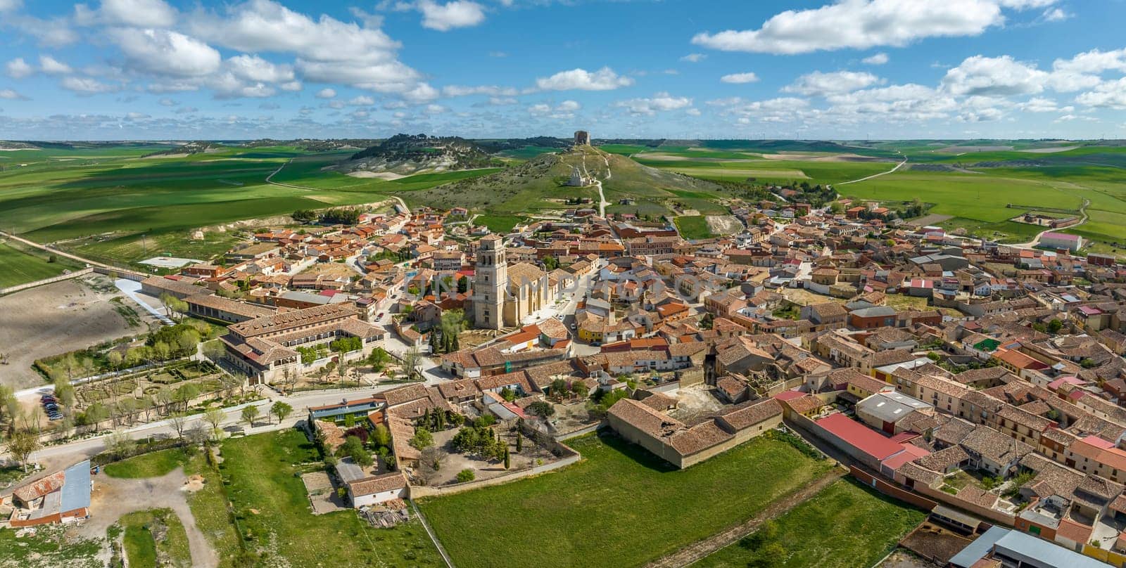 Mota del Marques in Valladolid, aerial panoramic view Spain