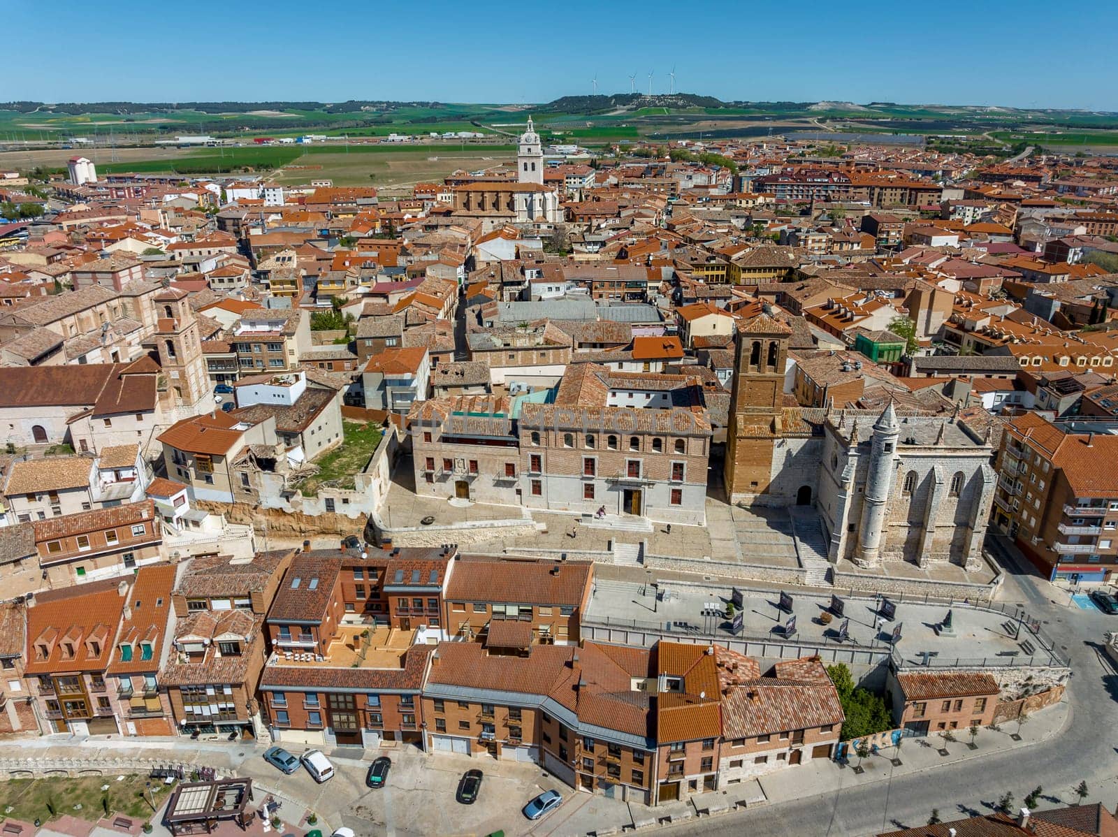 Panoramic view at the village of Tordesillas in province of Valladolid, Spain