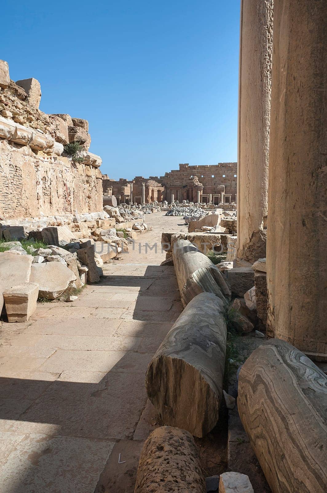 Archaeological site of Leptis Magna, Libya - 10/30/2006:  The Forum of Severe in the ancient Roman city of  Leptis Magna.