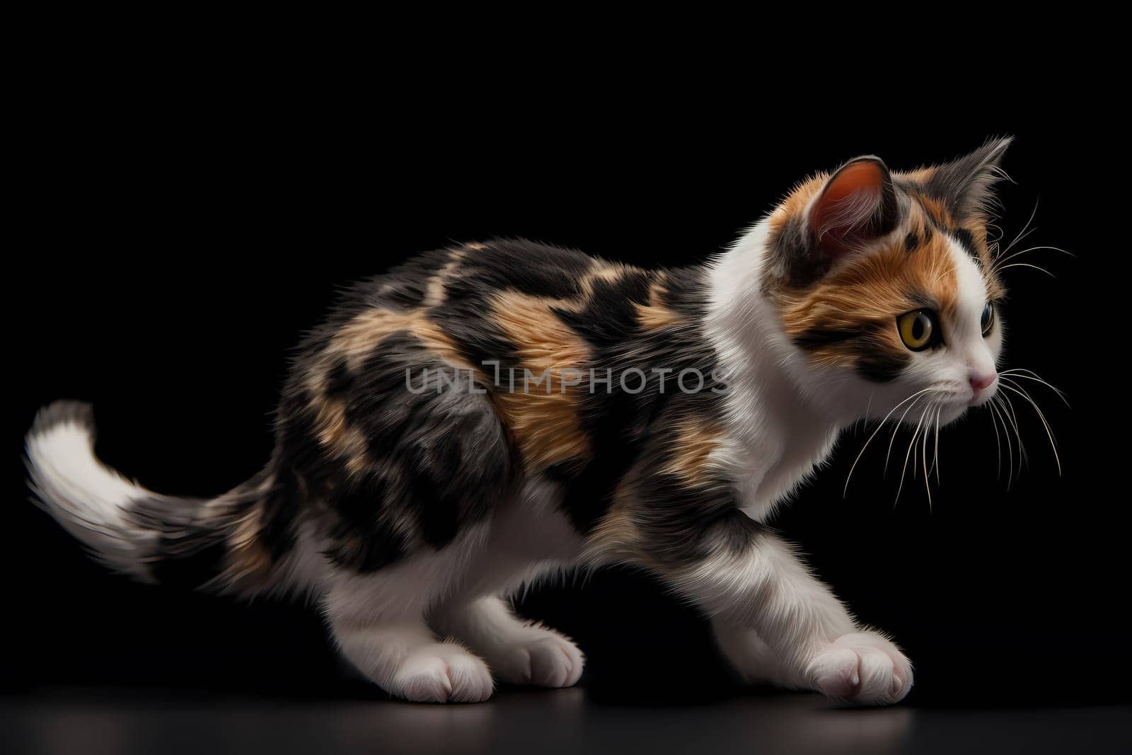 The kitten is endlessly amused as she spins in circles, trying to catch her elusive tail.