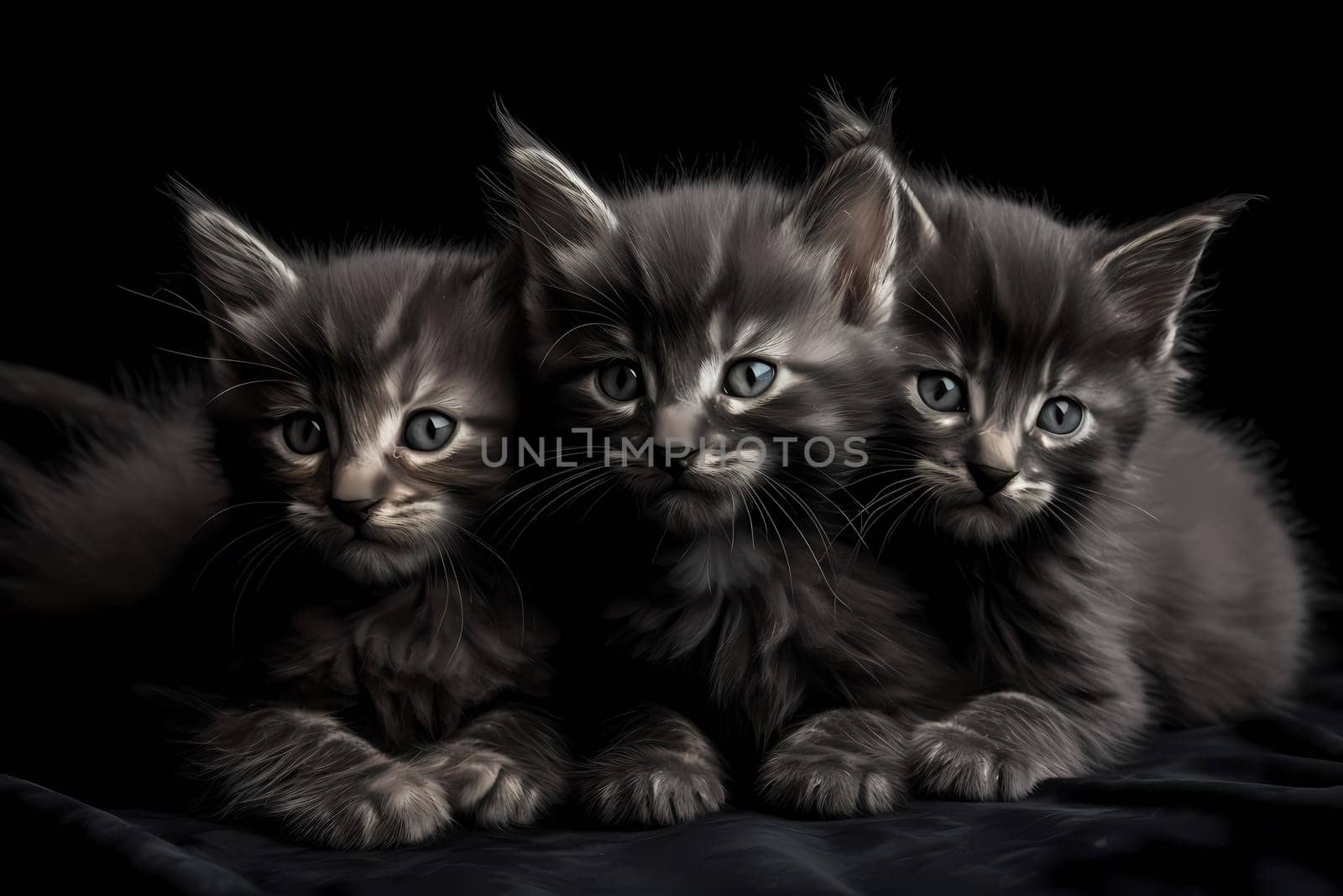 The five fluffy kittens are snuggled up together, fast asleep and looking adorable.