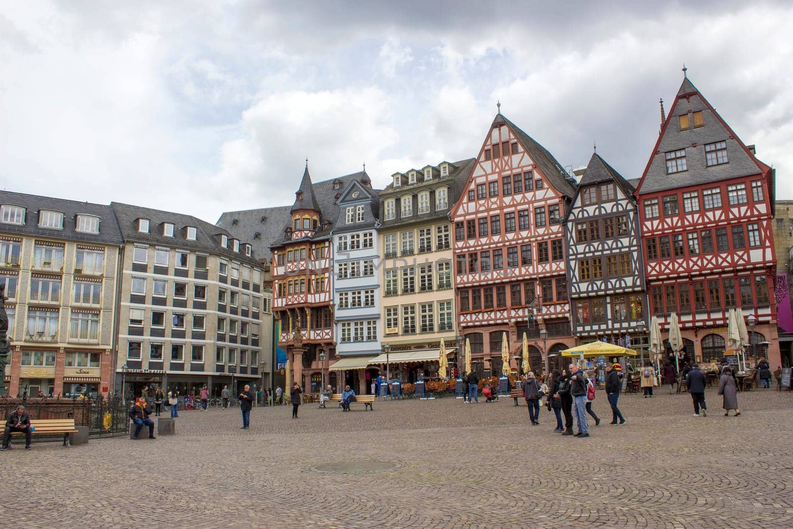 Frankfurt am Main, Germany. / April 26 2023 : Frankfurt Old town square romerberg.