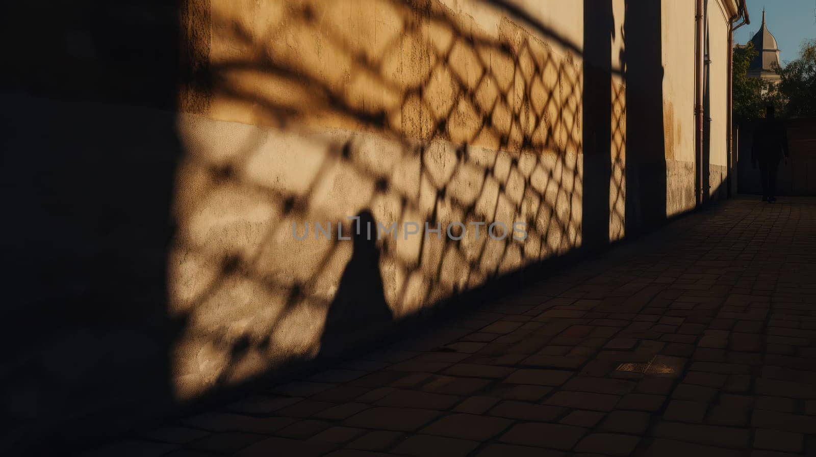 This photo depicts an abstract shadow on a plain wall, captured in stunning 8K definition. The shadow's shape and form create a striking visual that adds depth and dimension to any design project.