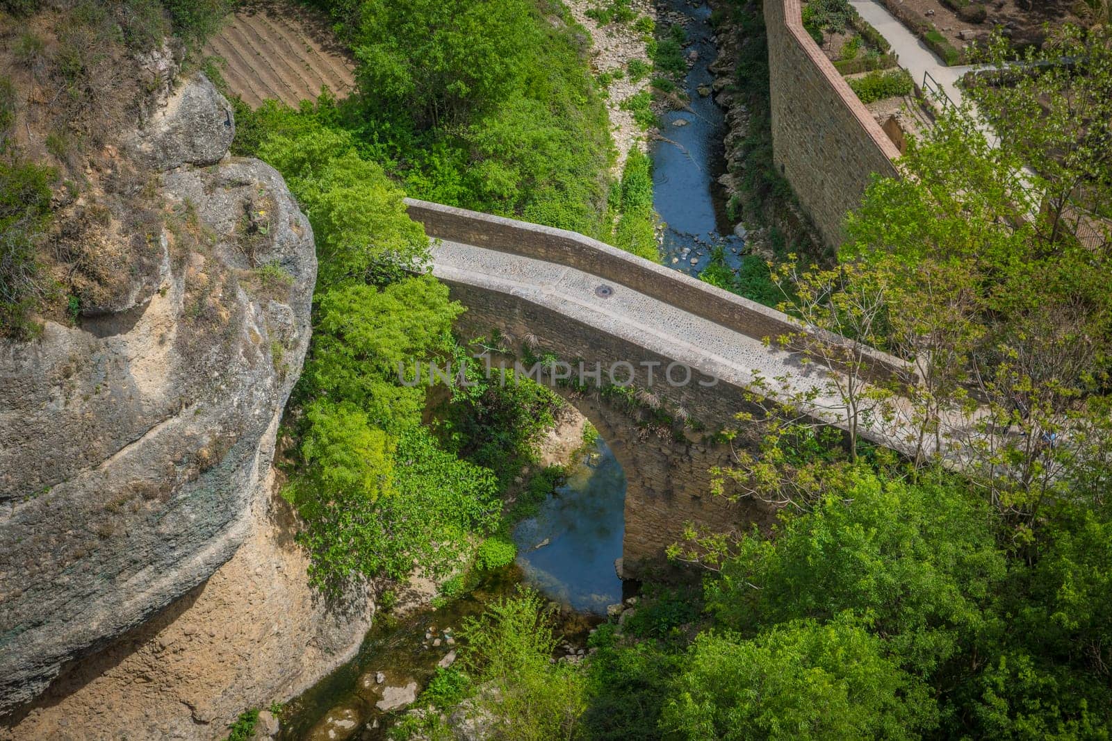 Puente de las Curtidurías is another name for the Puente de San Miguel or the Puente Árabe, which is the oldest and smallest bridge in Ronda that spans the Tajo gorge