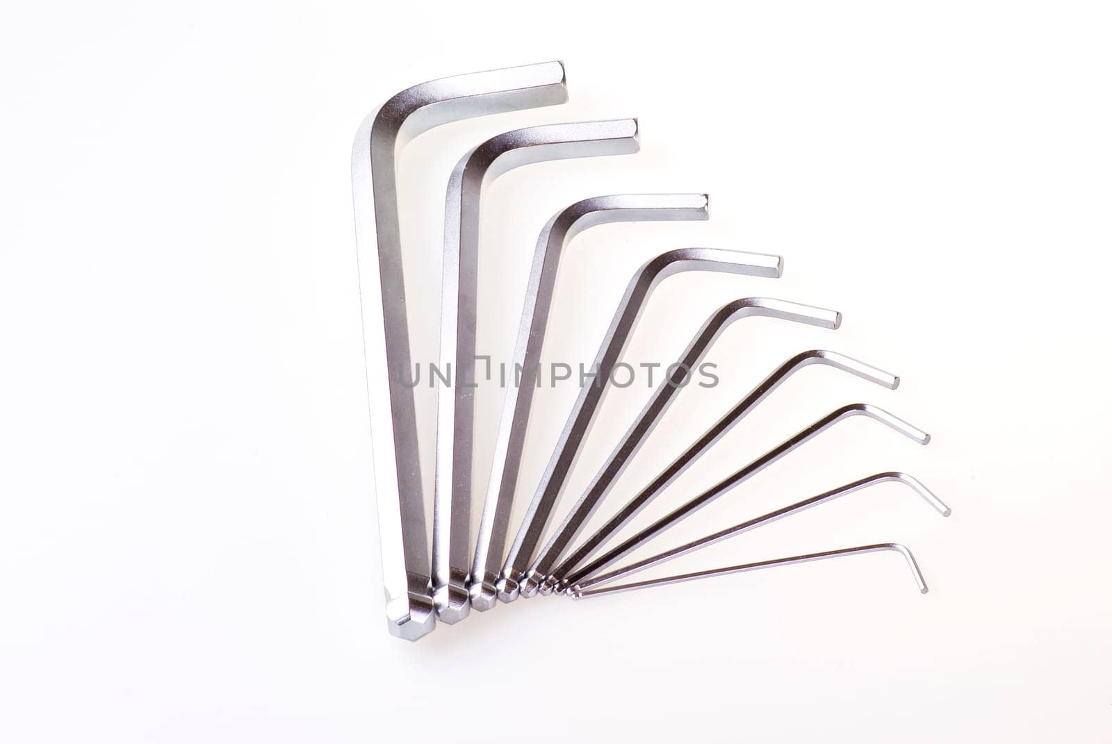 Set of alan keys over white background