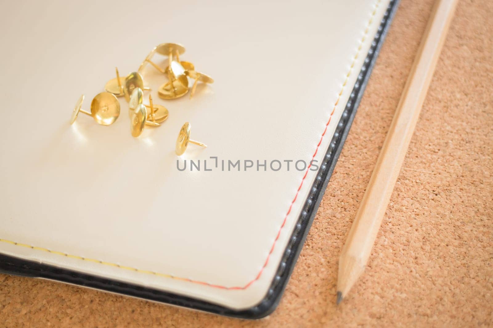 Simple office desk with necessary tool, stock photo
