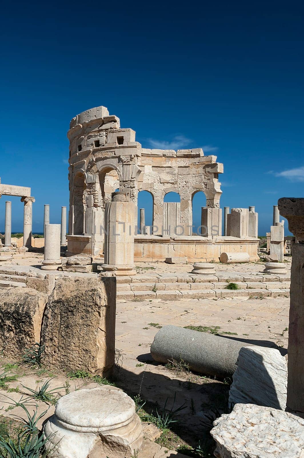Archaeological site of Leptis Magna, Libya - 10/30/2006:  The Marketplace in the ancient Roman city of Leptis Magna.