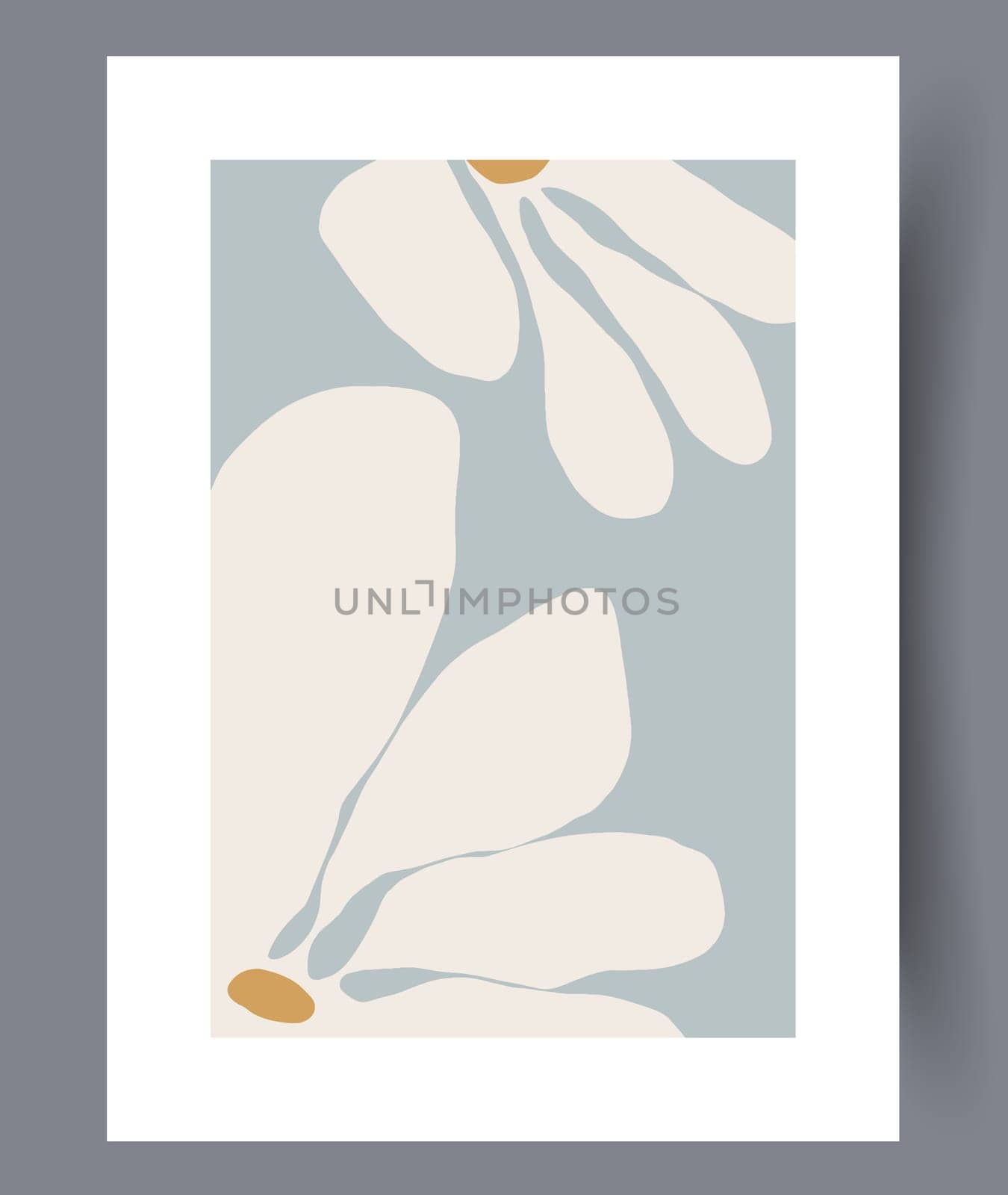 Still life flower nordic plant wall art print. Printable minimal abstract flower poster. Contemporary decorative background with plant. Wall artwork for interior design.