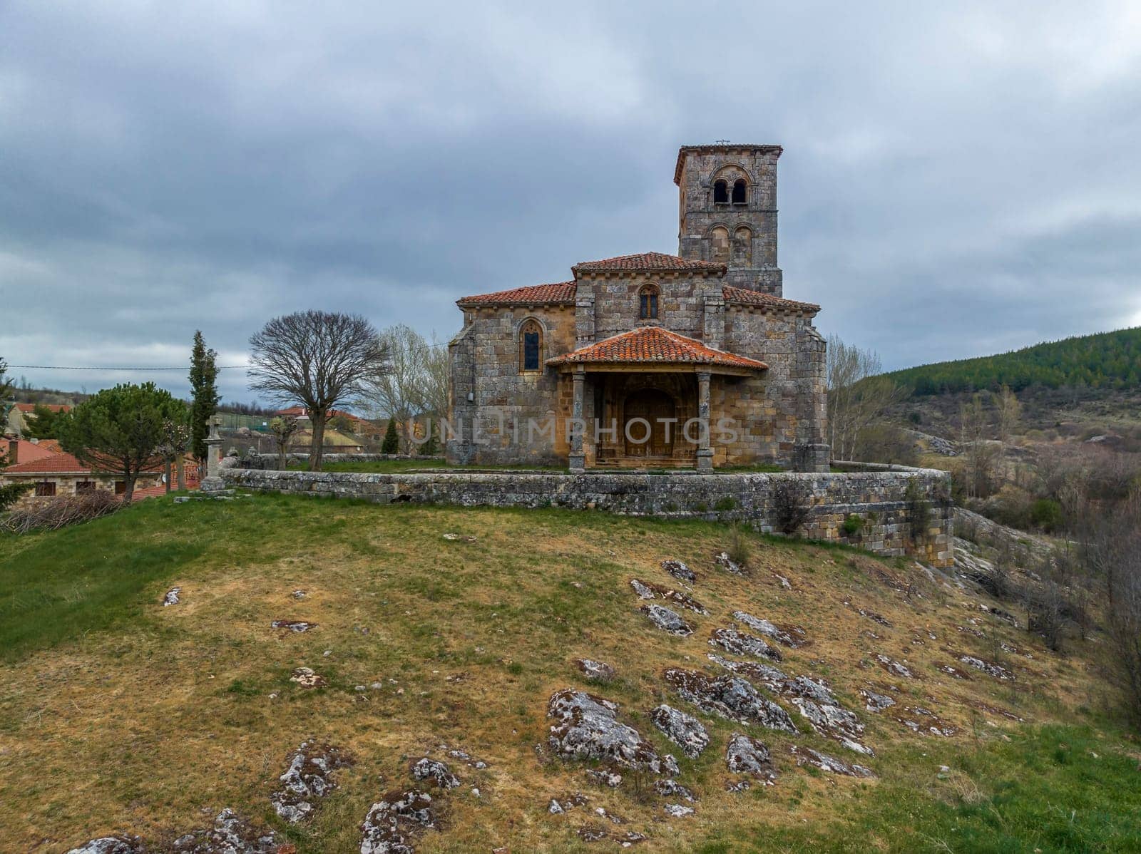 Church of San Martin Obispo in Jaramillo Quemado, a beautiful town in Spain belonging to the province of Burgos
