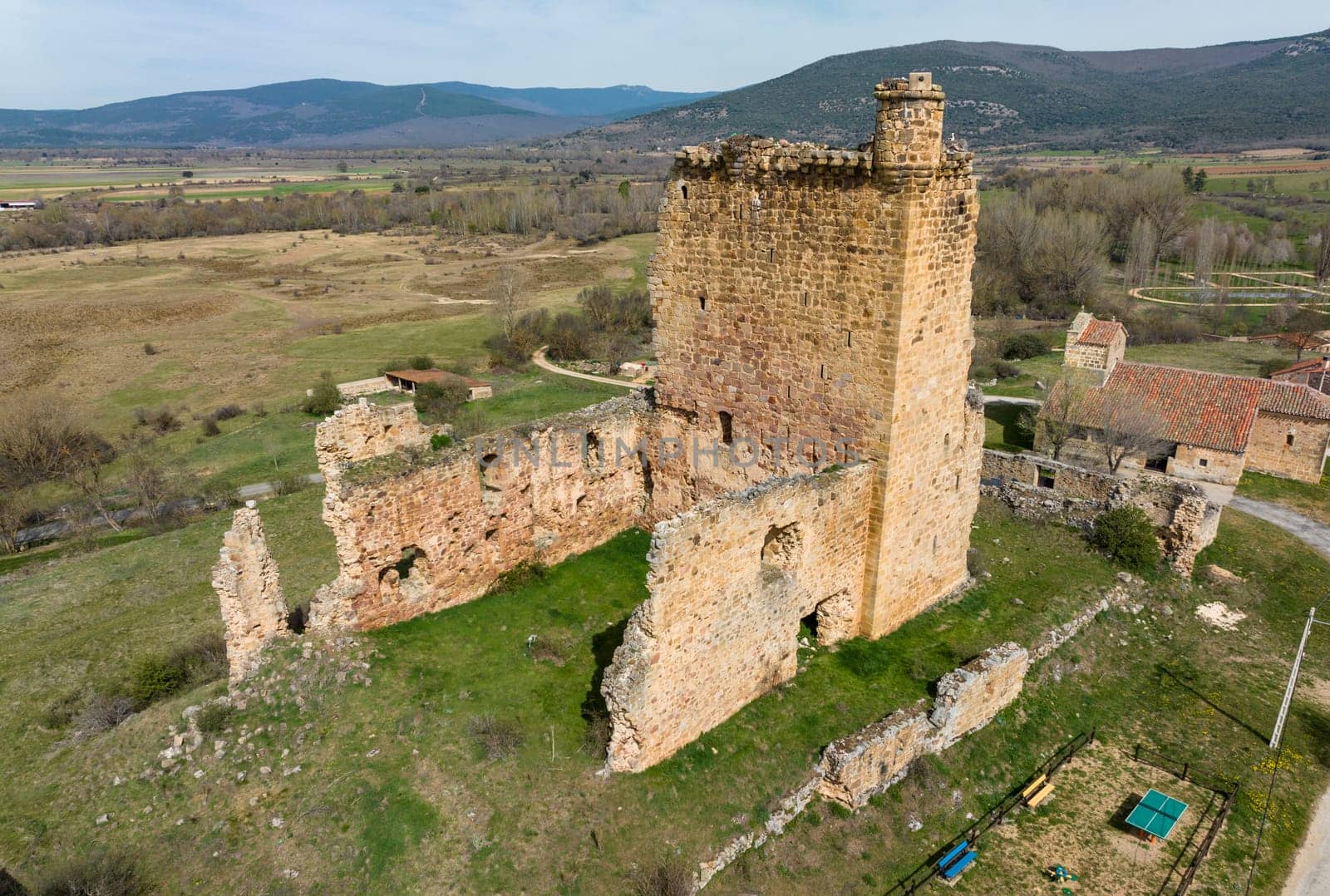 The medieval stately castle of Hinojosa de la Sierra XV century Soria Province Spain
