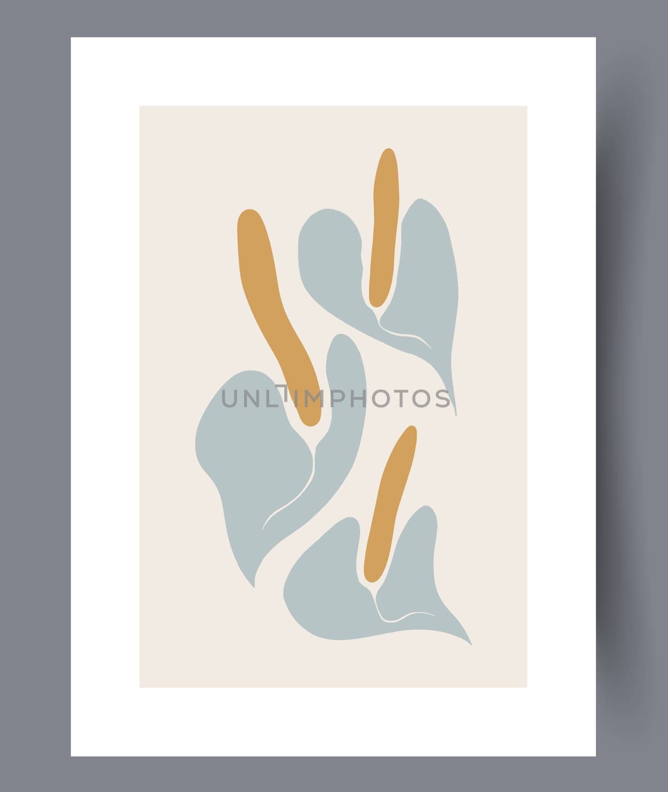 Still life flower nordic plant wall art print. Printable minimal abstract flower poster. Contemporary decorative background with plant. Wall artwork for interior design.